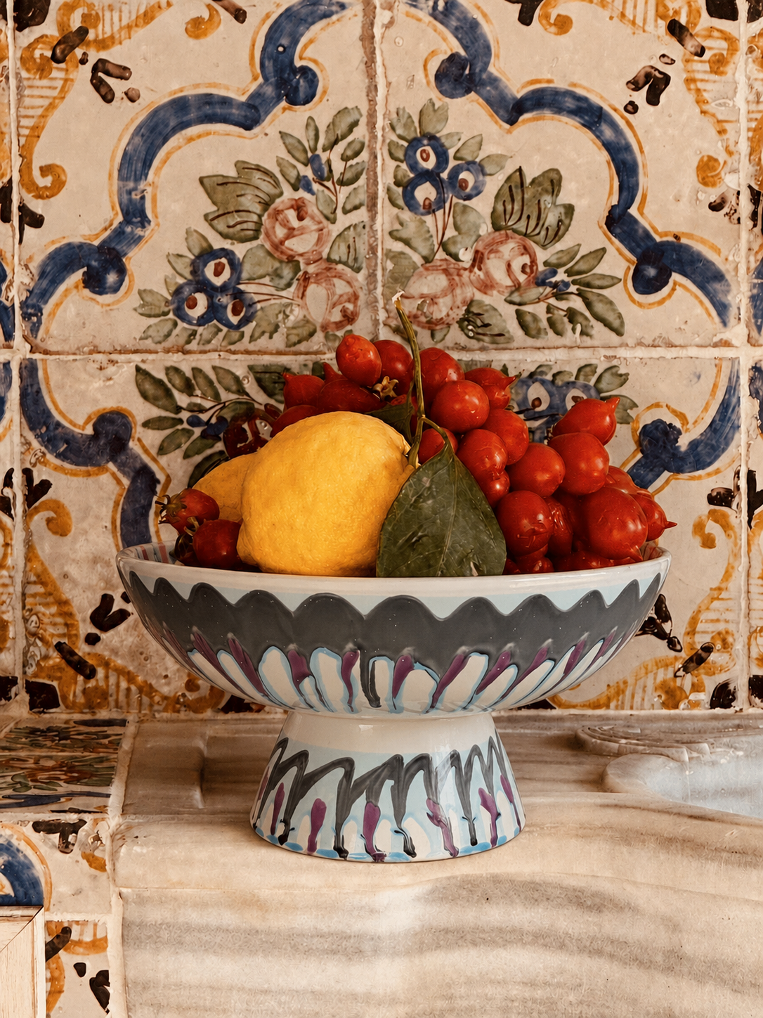 Handmade Italian Ceramic High Bowl 30 cm | Studio Riviera