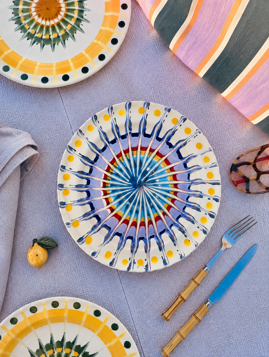 Dinner Plate - 27cm "Unique Art Pieces by Studio Riviera" Handmade Ceramic from Puglia