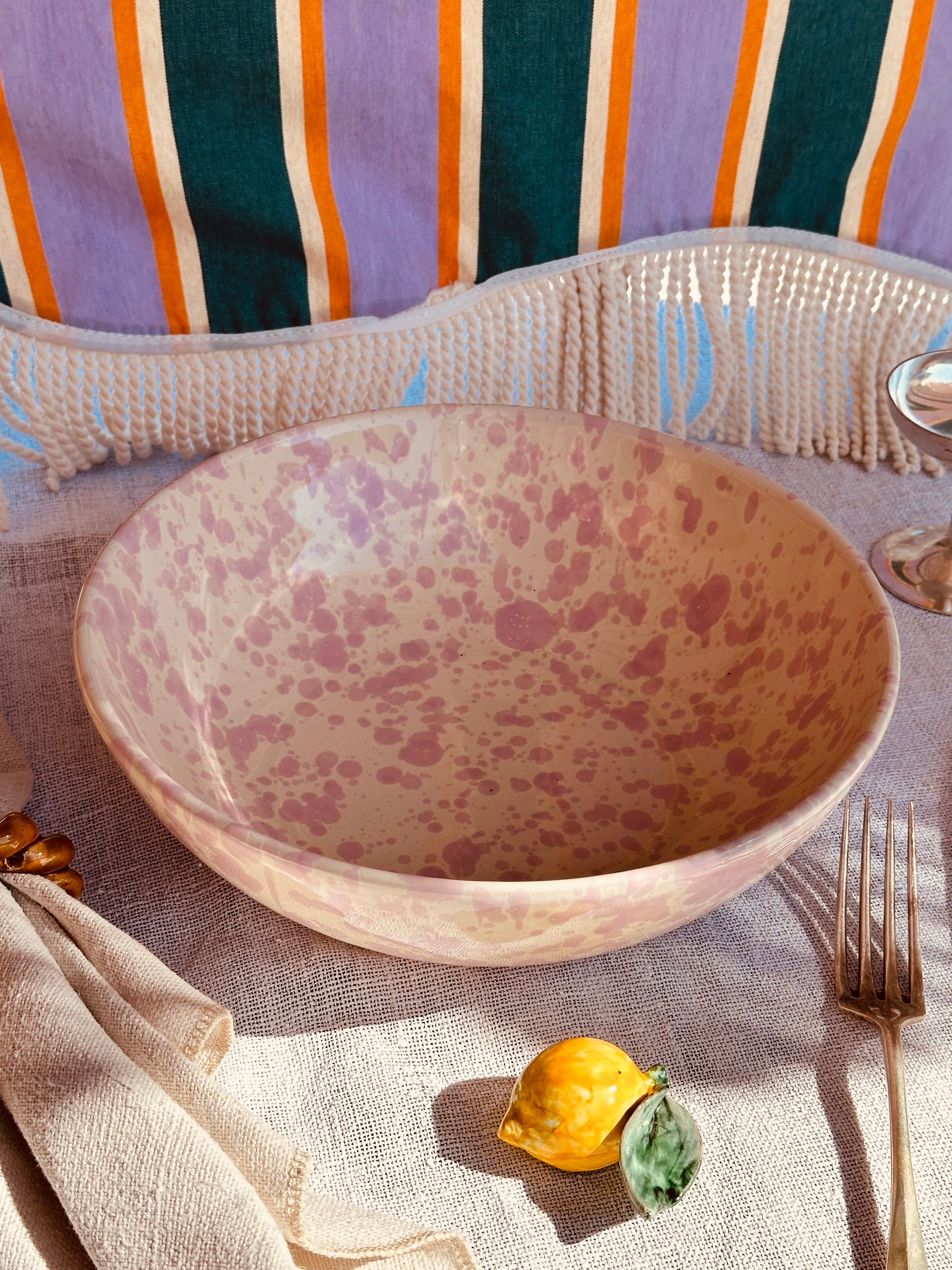 Salad Bowl Schizzato Rosato - 30cm
