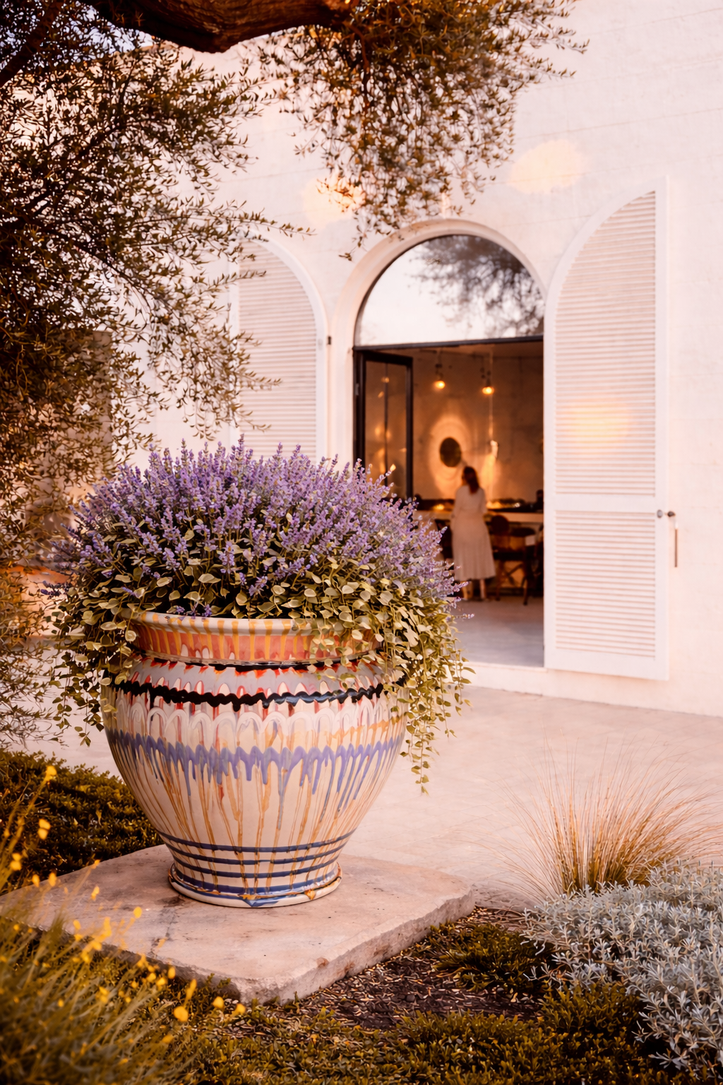 Large Italian Ceramic Planter | Handmade Outdoor Pot 48 cm