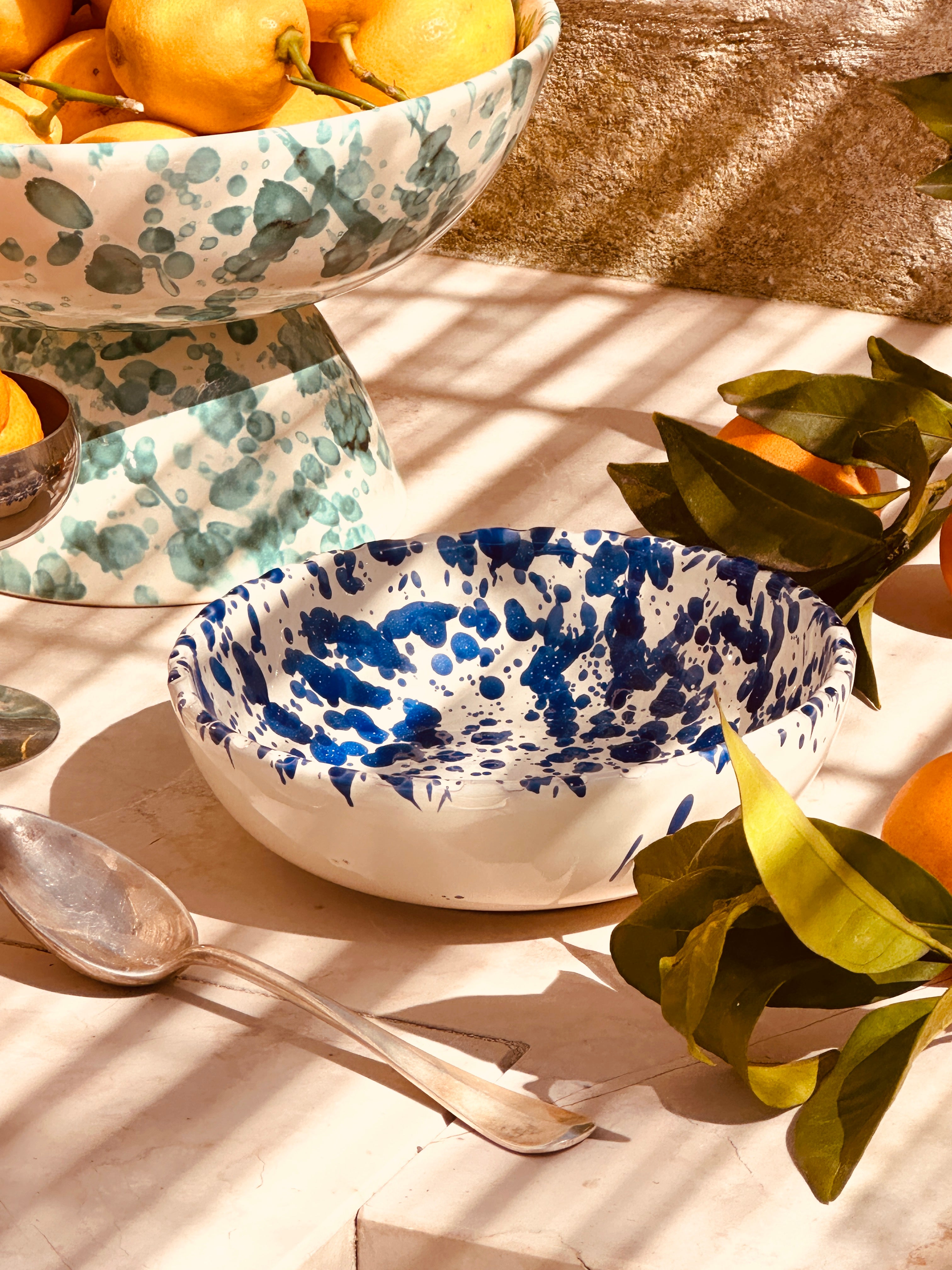 Italian Ceramic Pasta Bowl 19 cm | Handmade Schizzato Design