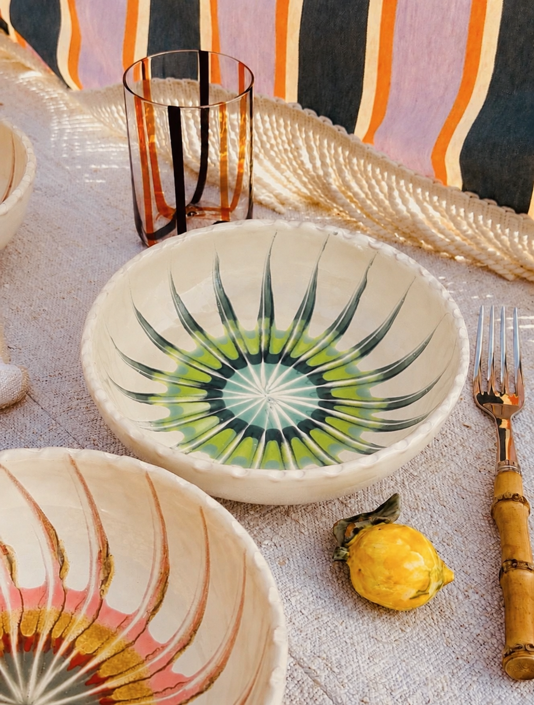 Handmade Italian Ceramic Pasta Bowl 19 cm | Psychodelic Collection
