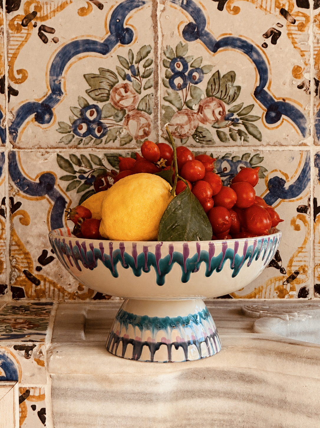 Handmade Italian Ceramic High Bowl 30 cm | Studio Riviera