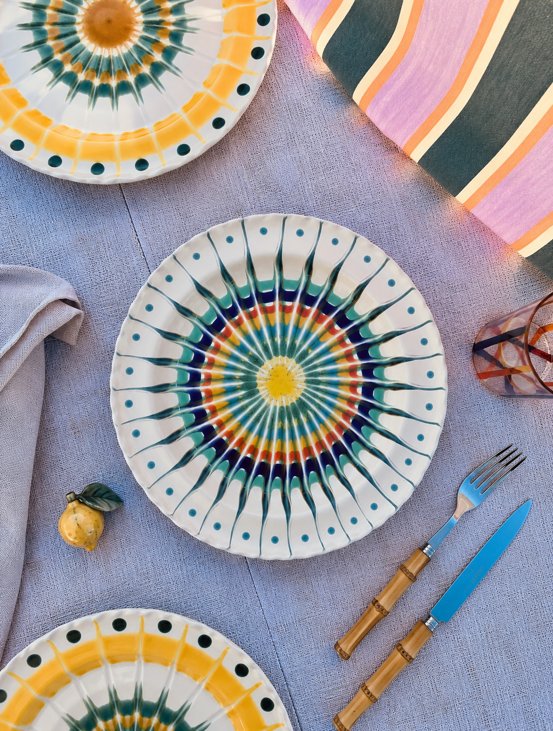 Dinner Plate - 27cm "Unique Art Pieces by Studio Riviera" Handmade Ceramic from Puglia