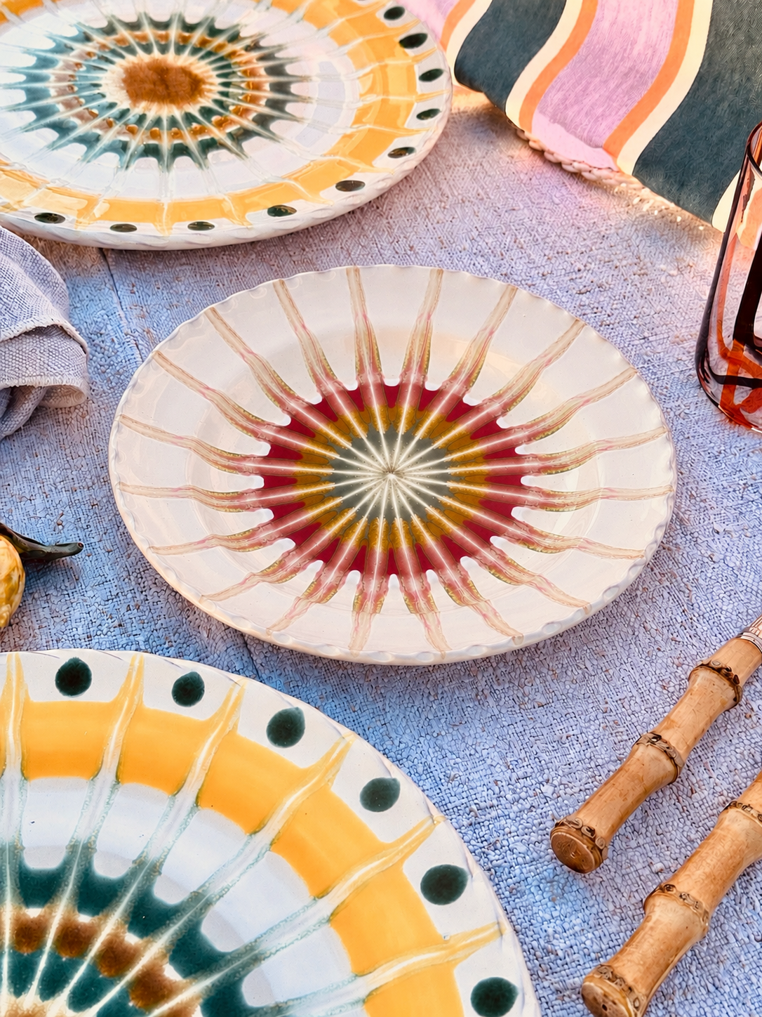 Handmade Italian Antipasti Plate 20 cm | Small Ceramic Plate Psychodeli Design