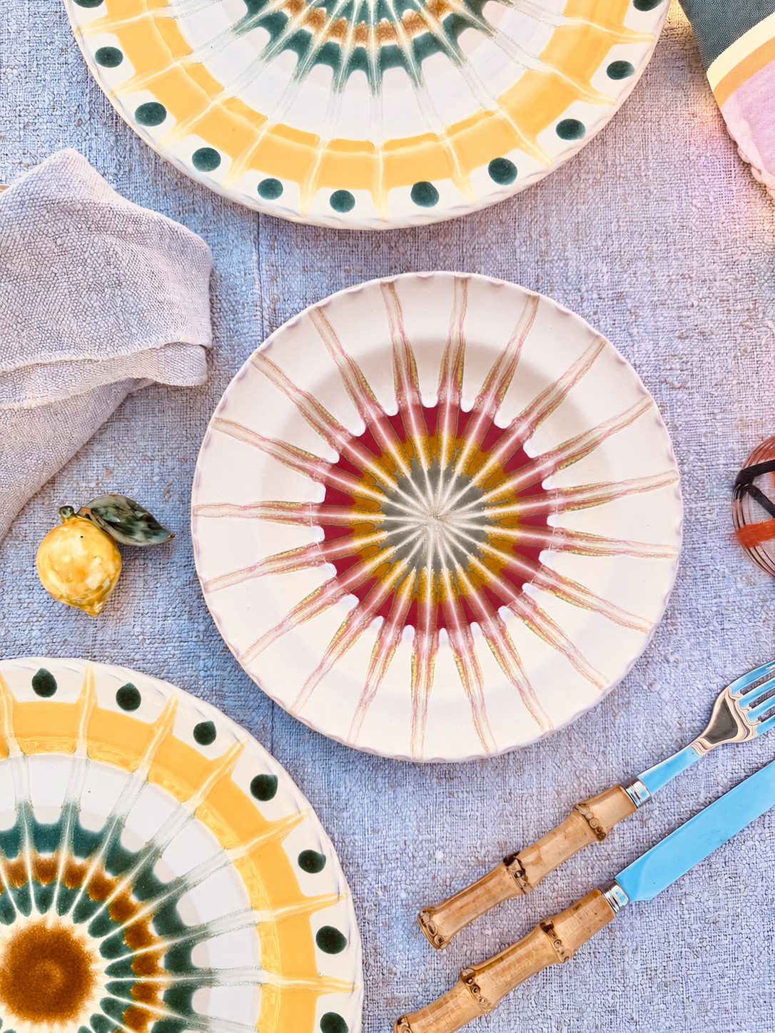 Handmade Italian Antipasti Plate 20 cm | Small Ceramic Plate Psychodeli Design