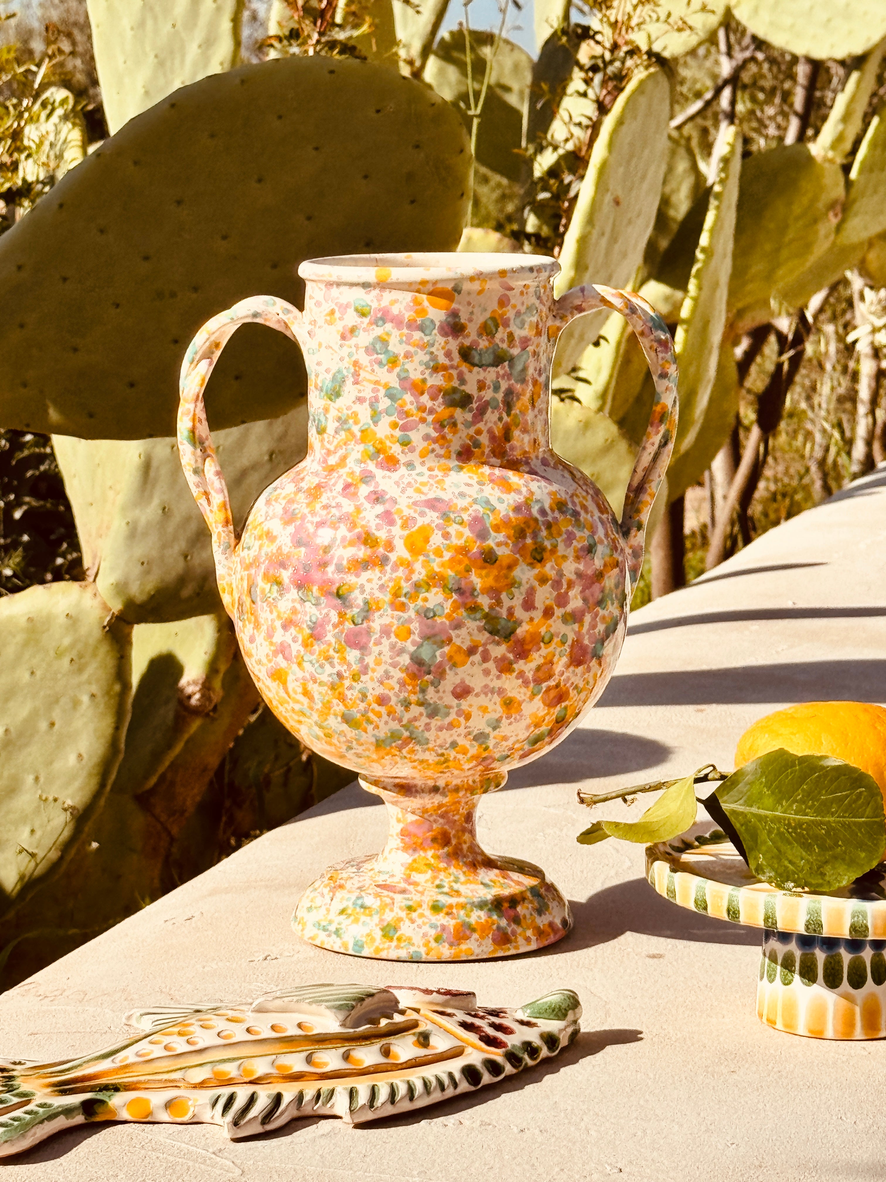 Schizzato Vaso 34cm "Colori Fantasia" - UNIQUE PIECE