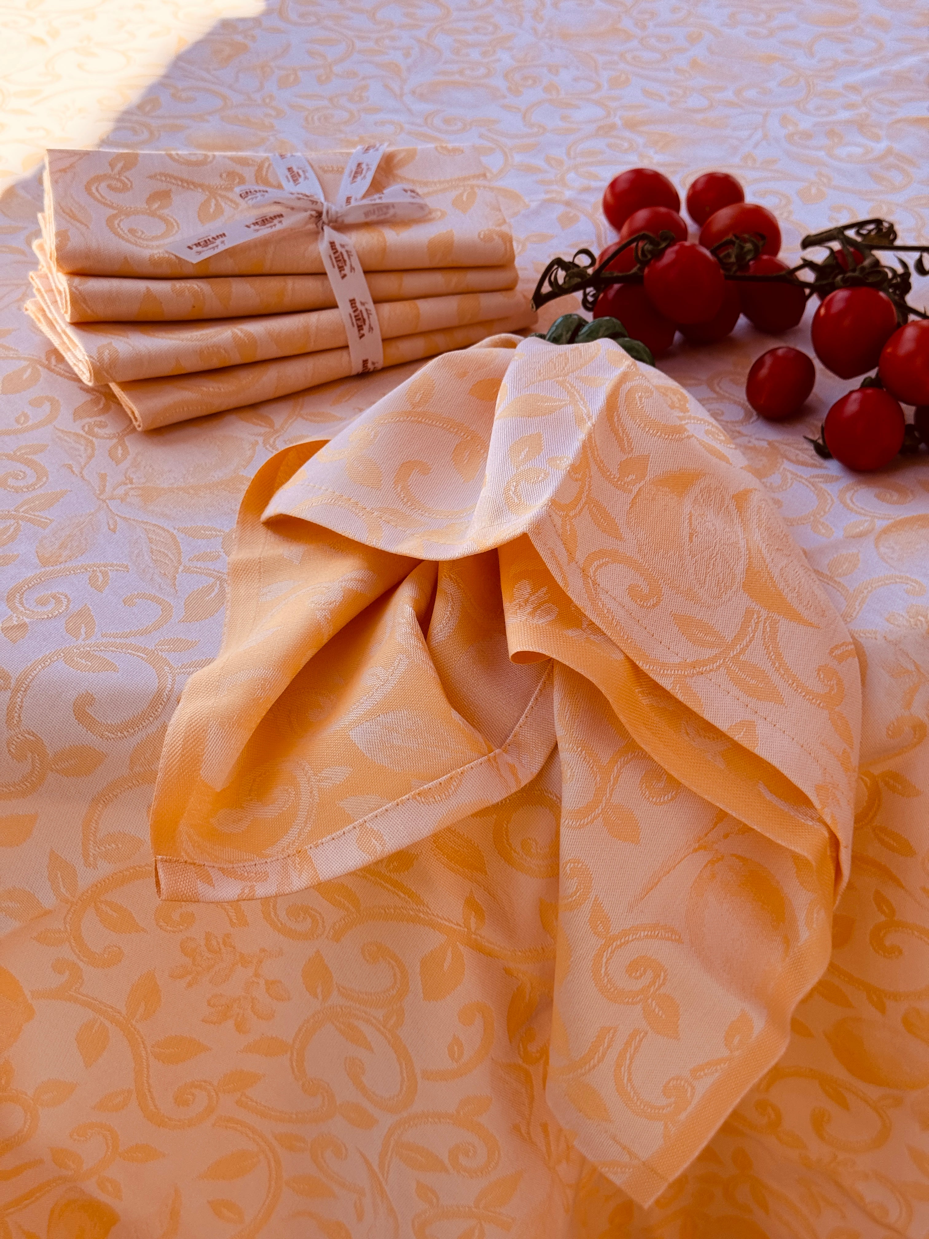 Luxury Cotton Napkin Set of 4 | "Limoni della Costiera" 50cm x 50cm