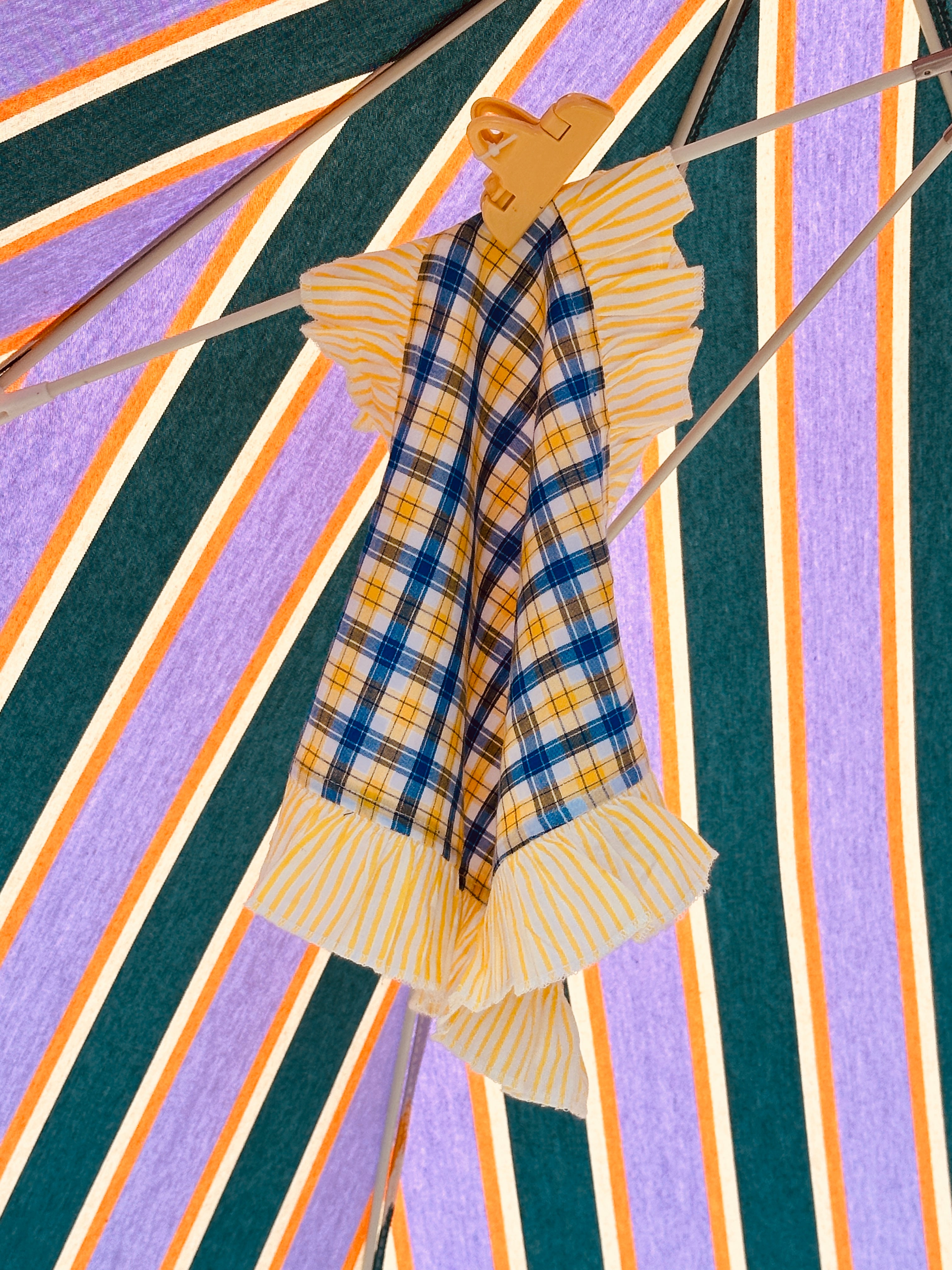 Light Cotton Napkin "Check di Provence with yellow Stripes" Sale