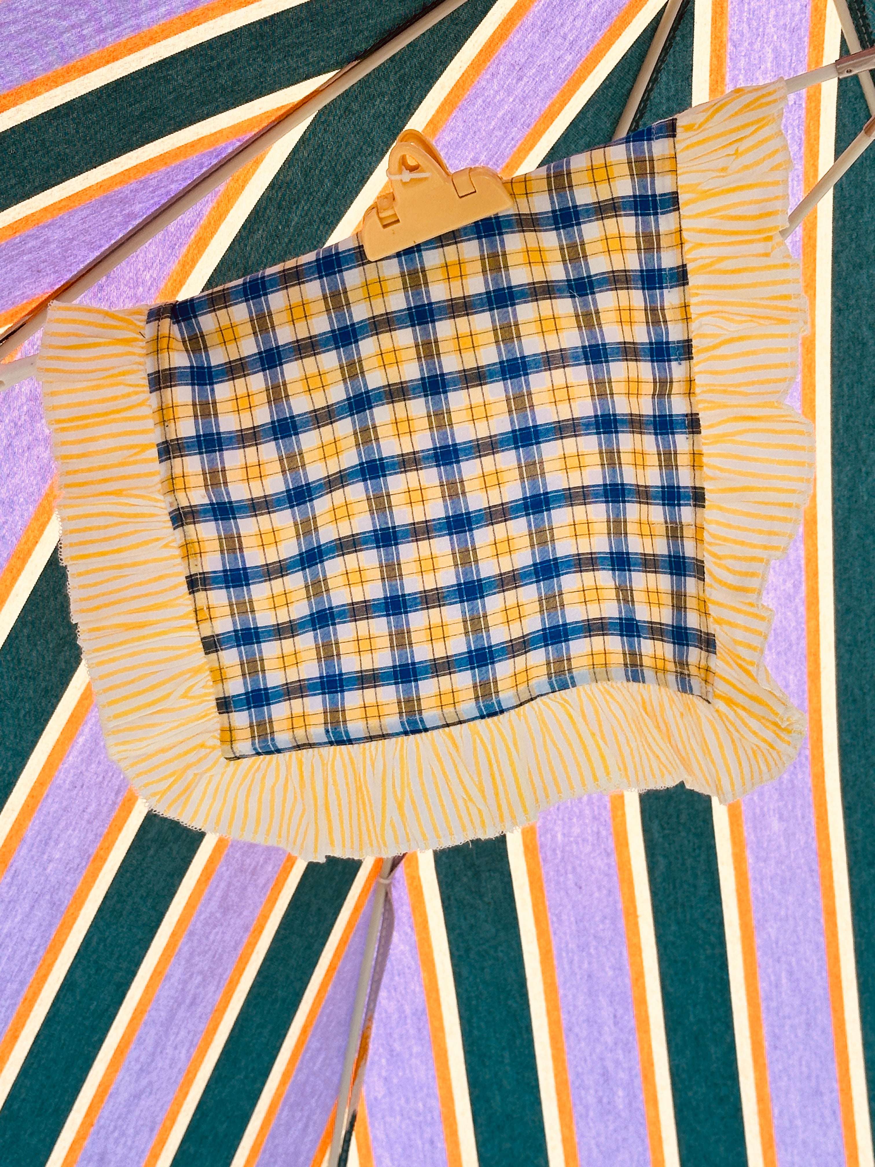Light Cotton Napkin "Check di Provence with yellow Stripes" Sale