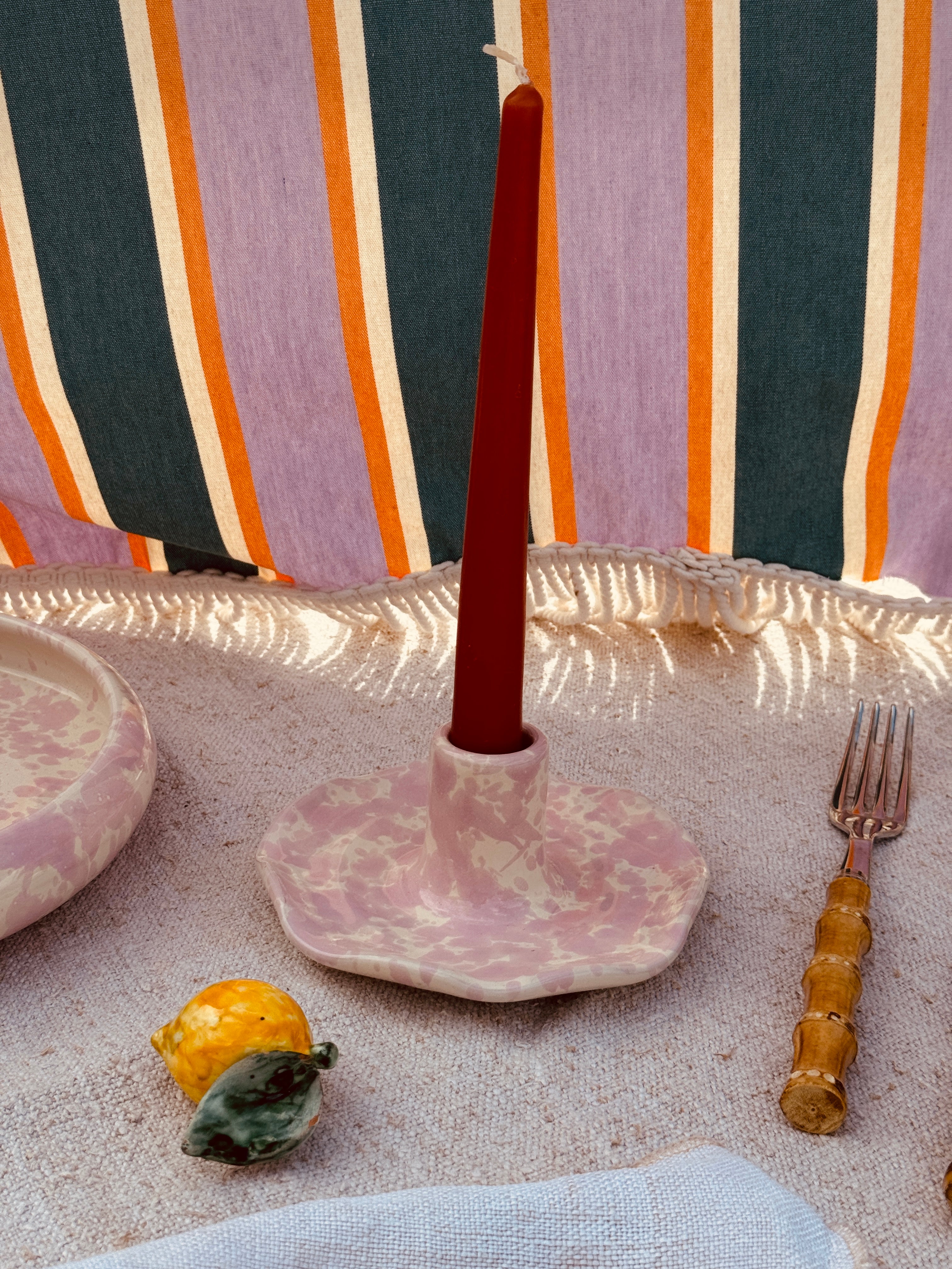 Schizzato Wavy Candle Hold "Rosato"