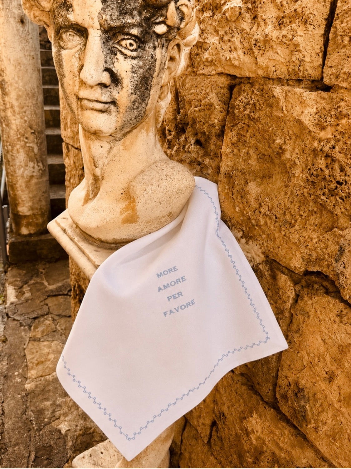 Handmade Italian Cotton/ LinenNapkins "More Amore perfavore"