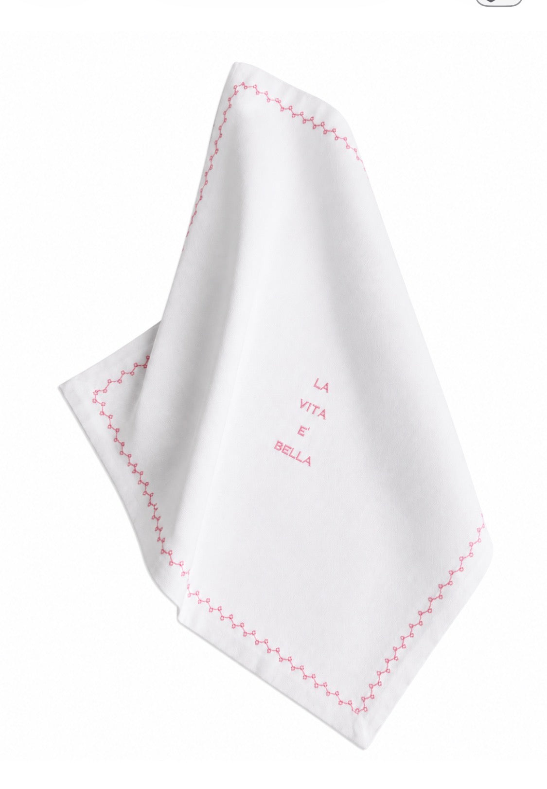 Handmade Italian Cotton/ LinenNapkins "La vita e Bella"