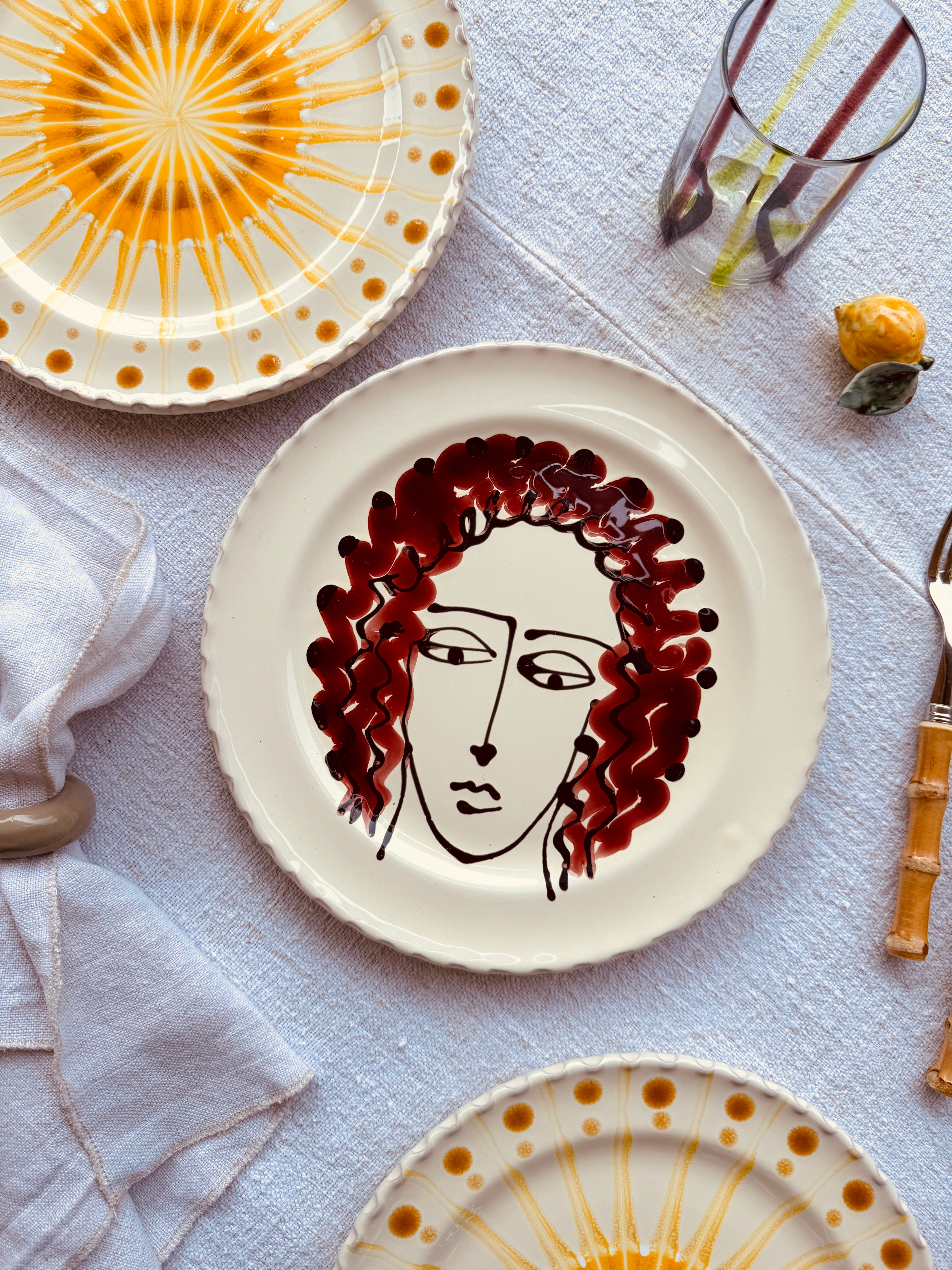 Handmade Italian Dinner Plate 27 cm | Large Ceramic Plate "One of a kind"