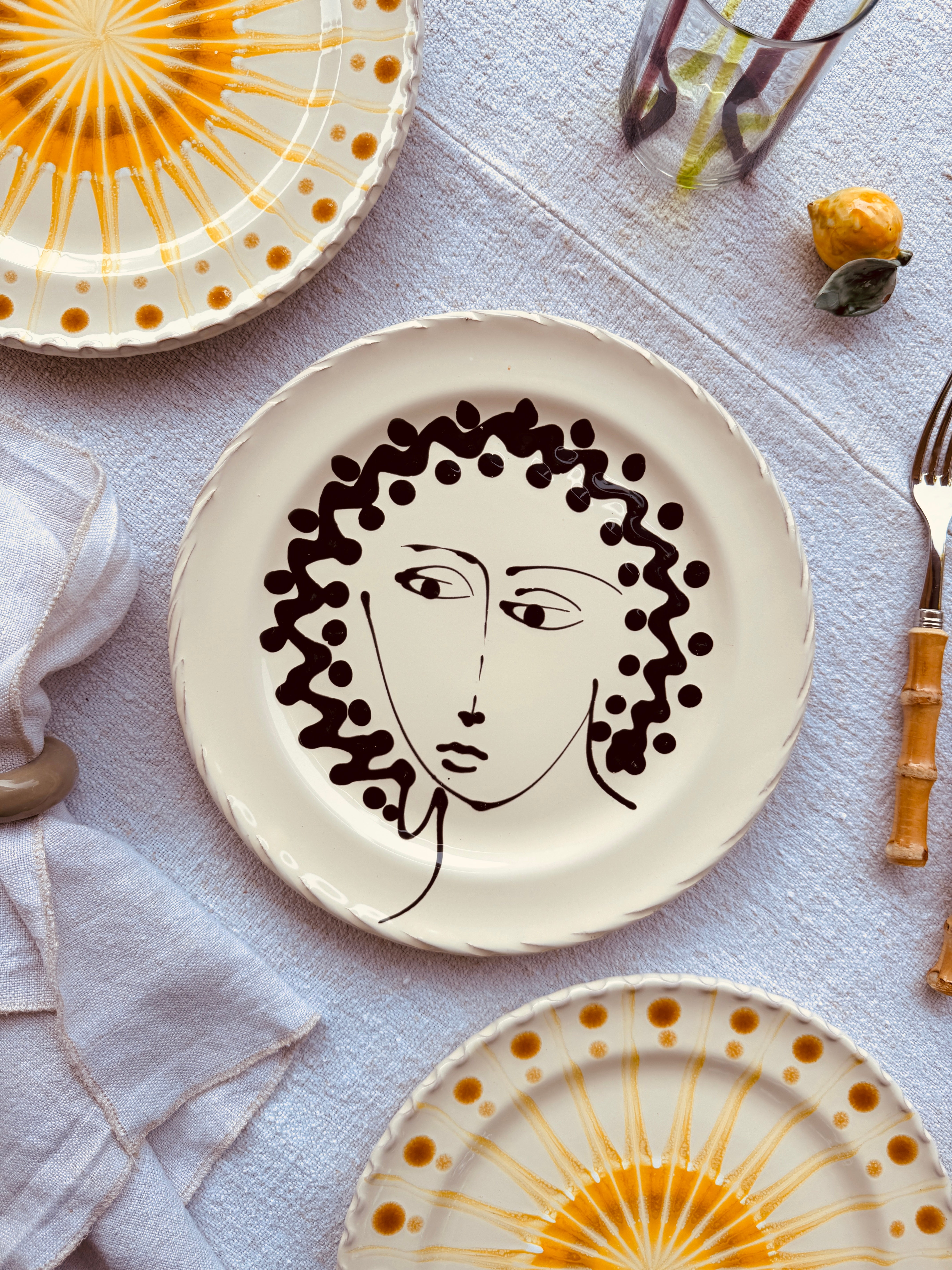 Handmade Italian Dinner Plate 27 cm | Large Ceramic Plate "One of a kind"