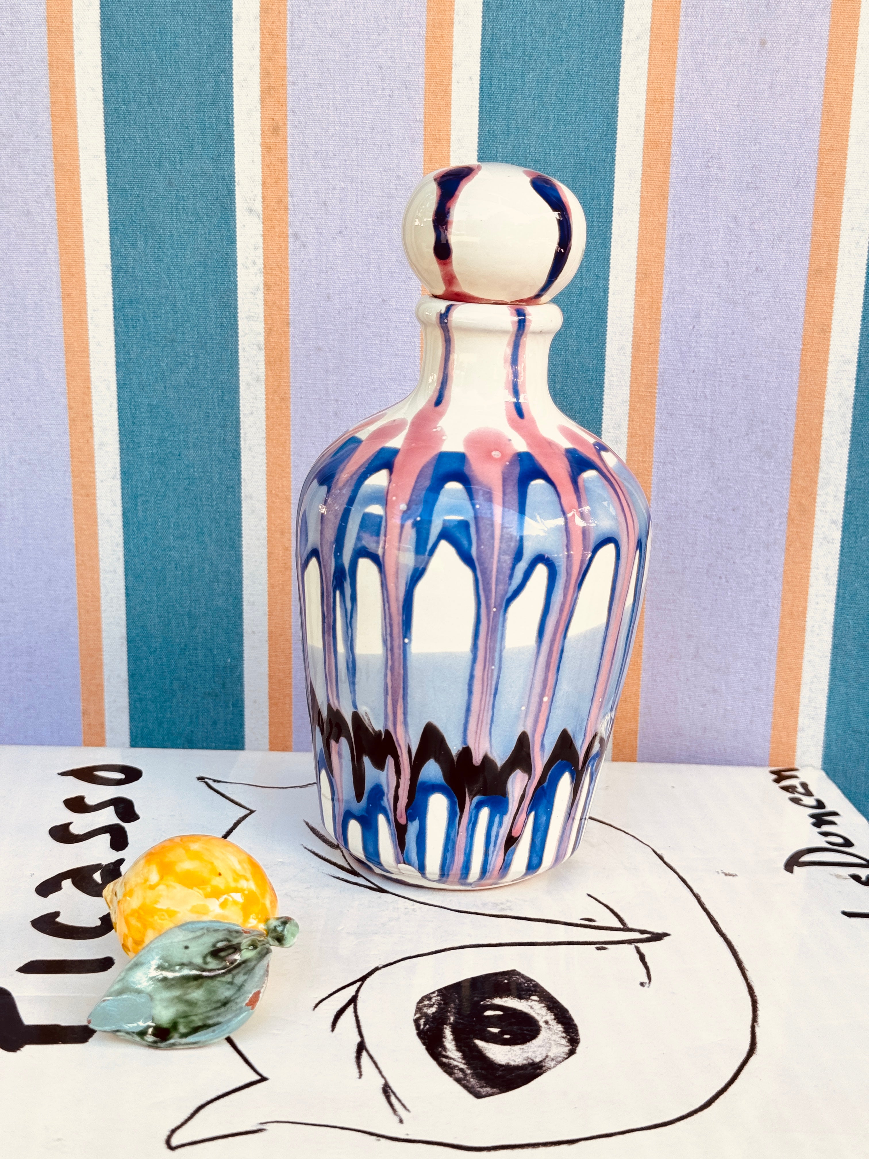 Handmade Italian Ceramic Olive Oil Bottle 22.5 cm | Unique Piece