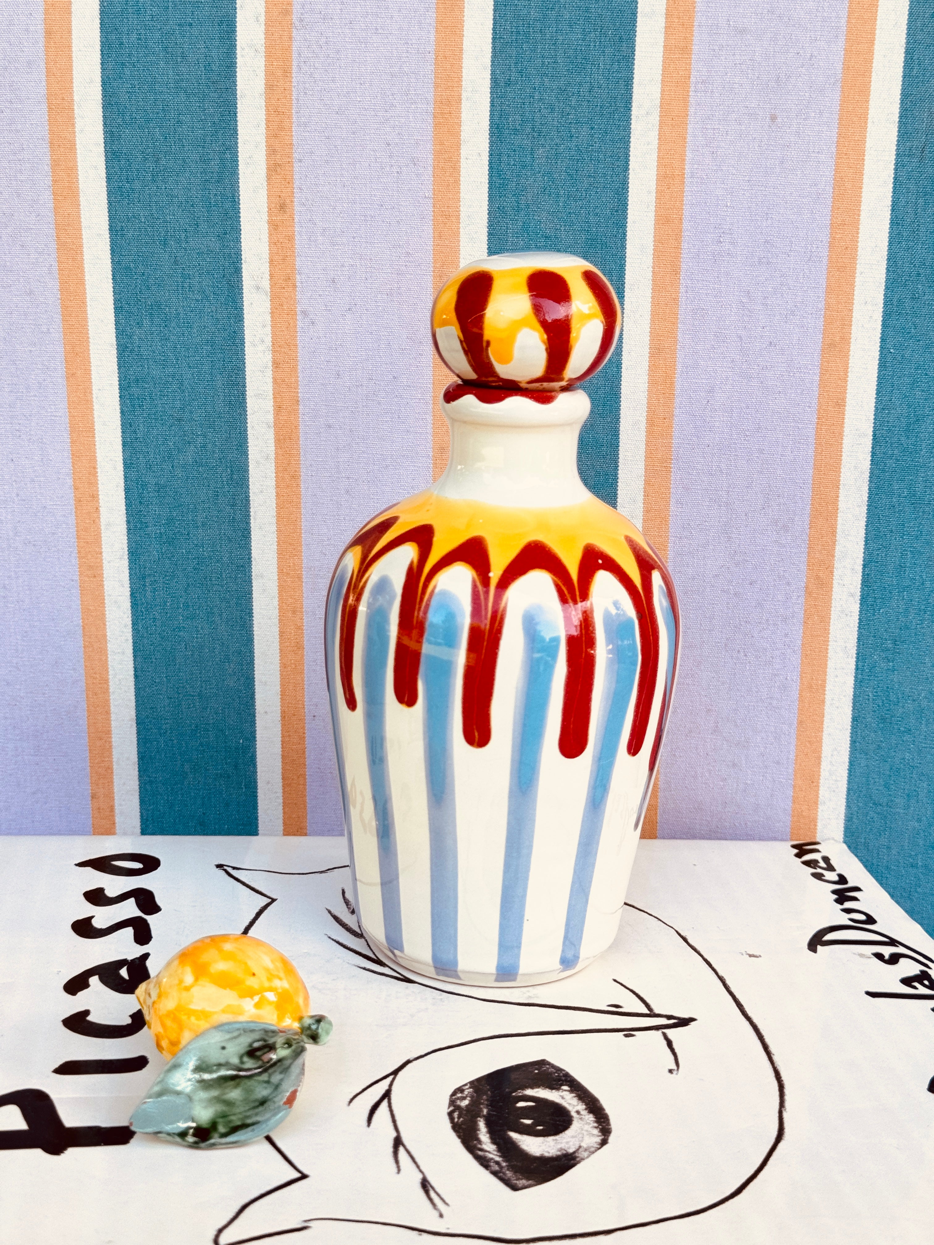 Handmade Italian Ceramic Olive Oil Bottle 22.5 cm | Unique Piece