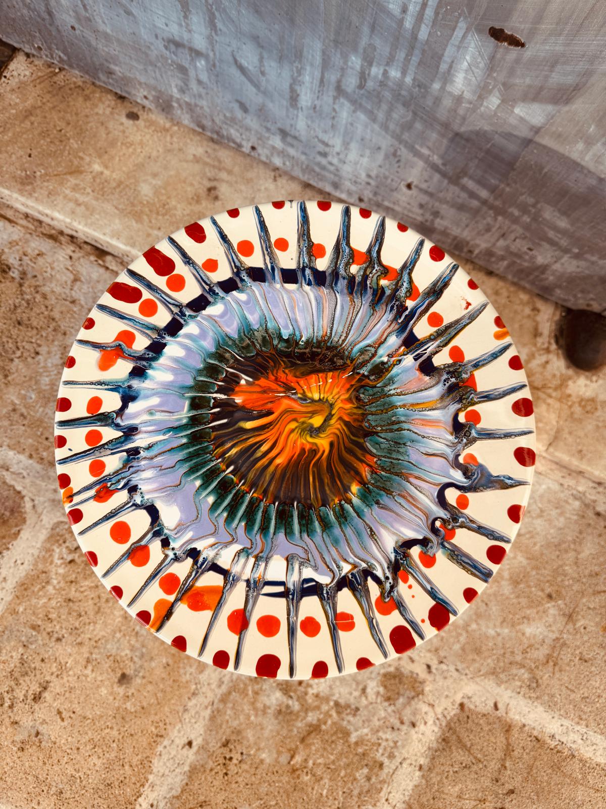 !Masterpiece! Psychodelic Tavolo "Fantastico Colori" - Unique Piece !