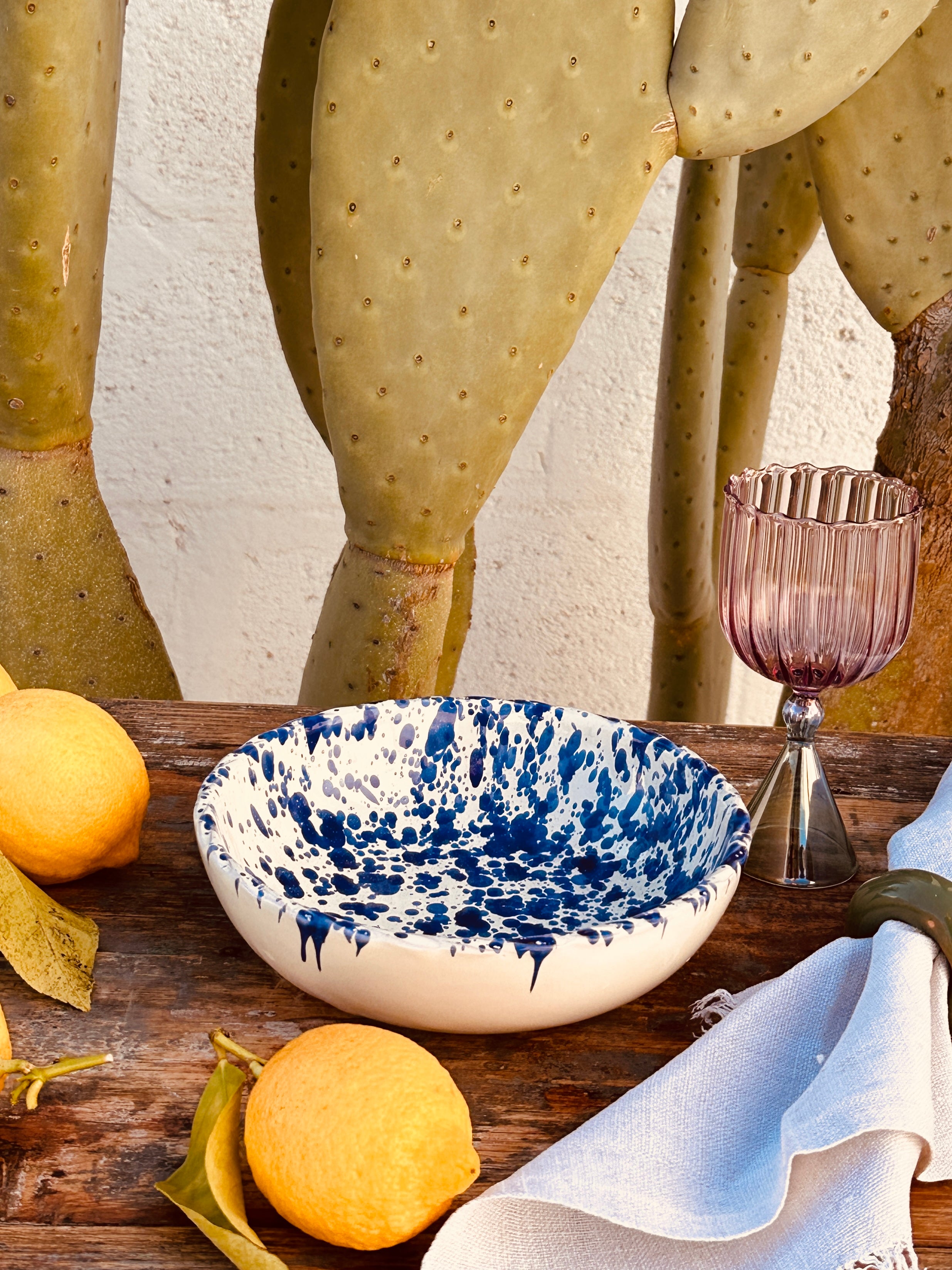 Italian Ceramic Pasta Bowl 19 cm | Handmade Schizzato Design