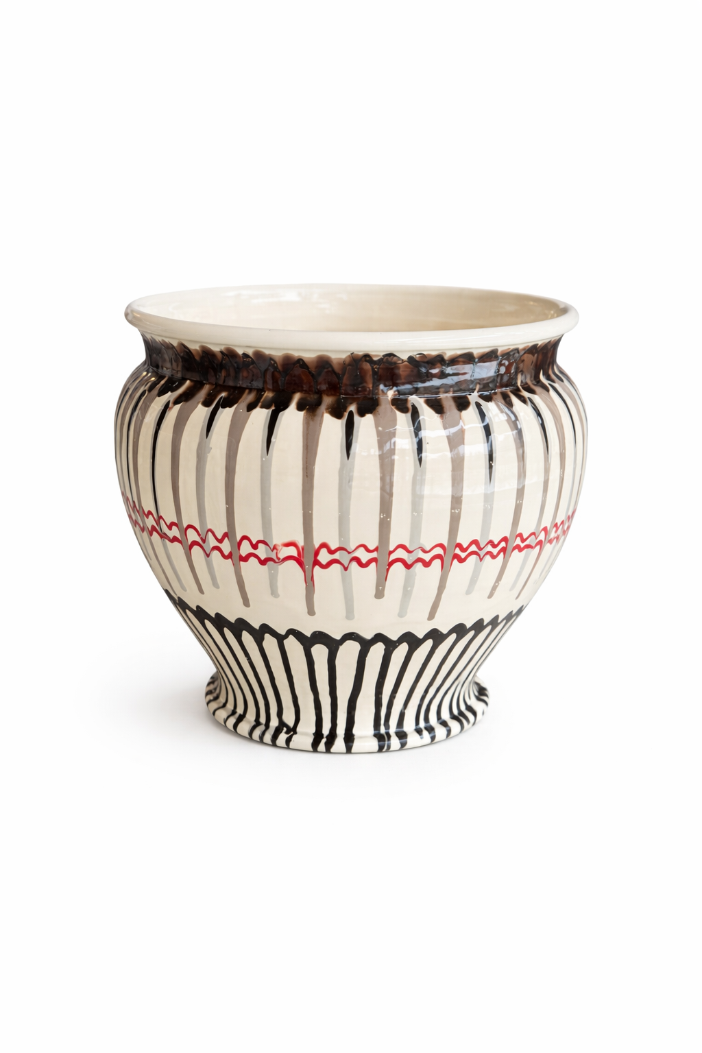 Large Italian Ceramic Planter | Handmade Outdoor Pot 48 cm