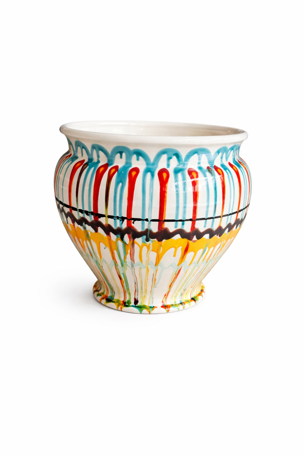 Large Italian Ceramic Planter | Handmade Outdoor Pot 48 cm
