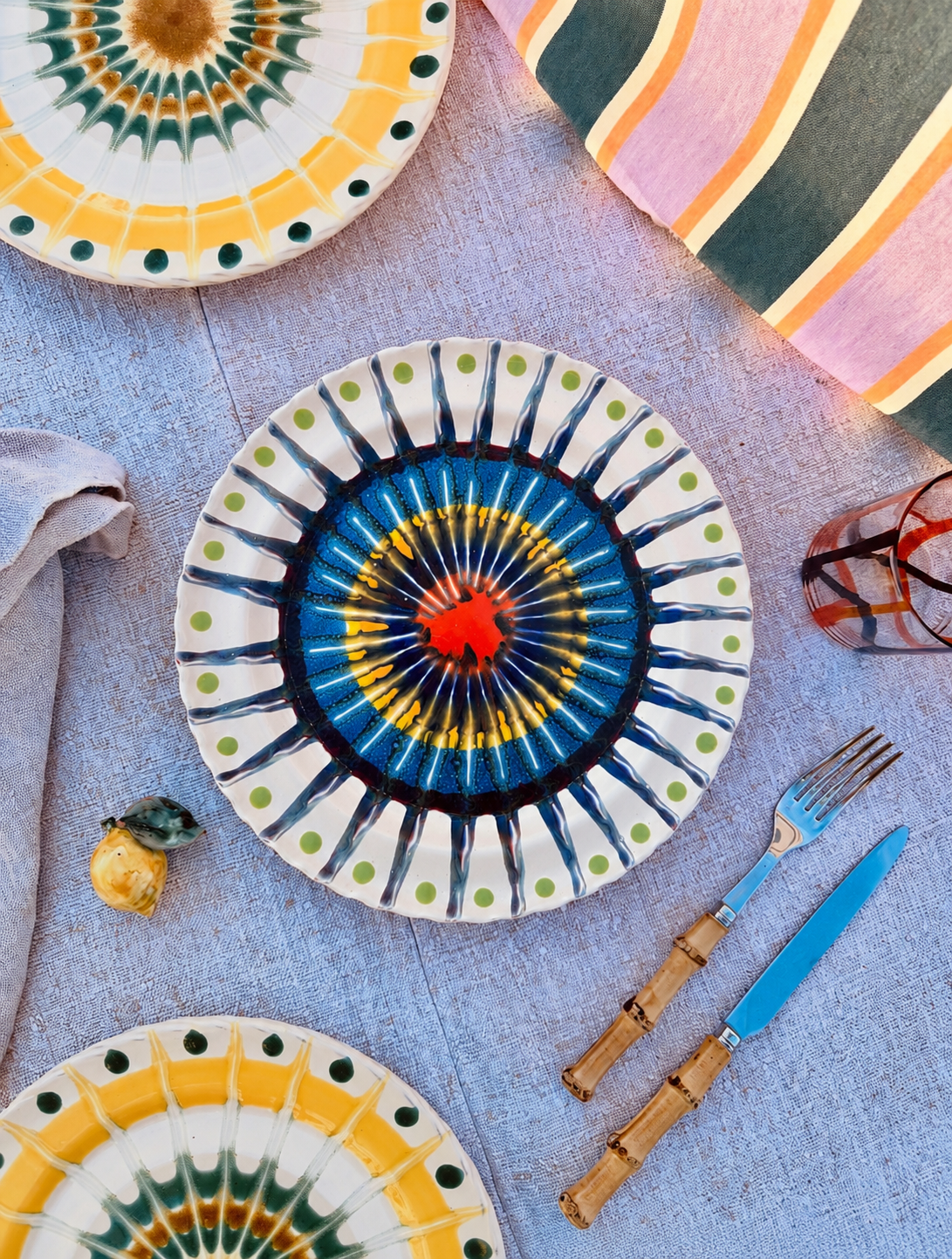 Dinner Plate - 27cm "Unique Art Pieces by Studio Riviera" Handmade Ceramic from Puglia