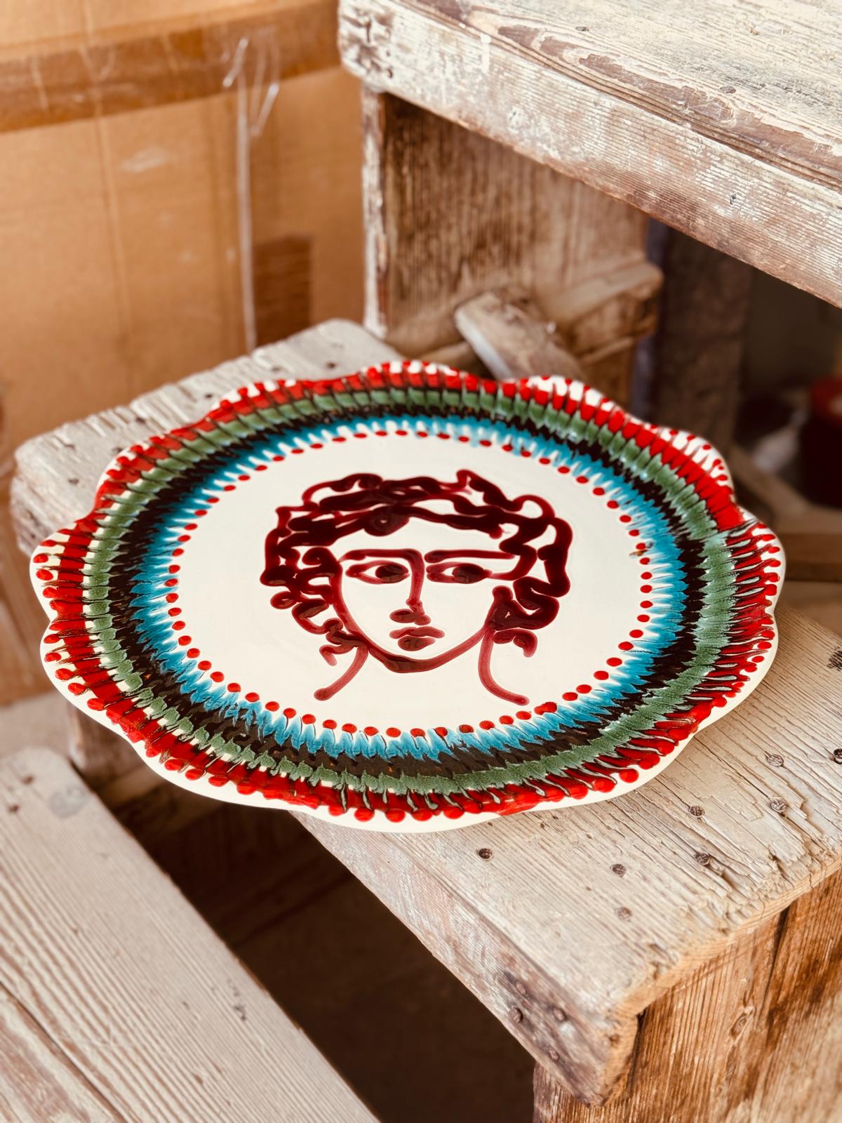 Psychodelic & Viso Serving Plate  "Casina Trovanza" Unique Piece
