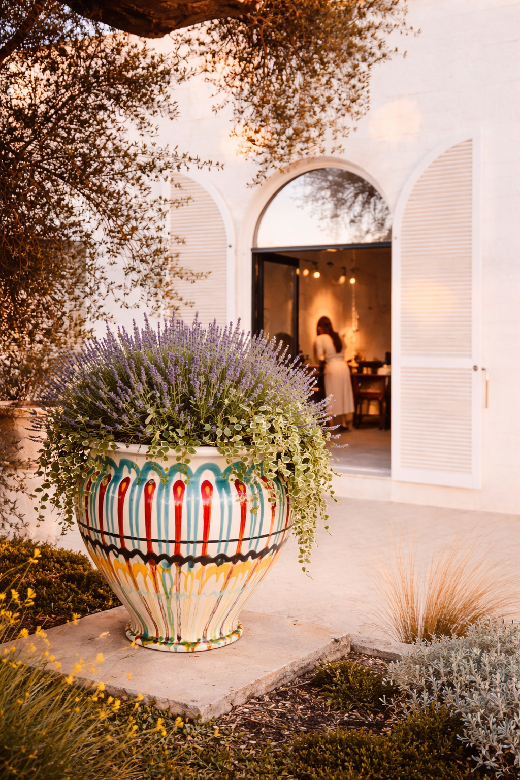 Large Italian Ceramic Planter | Handmade Outdoor Pot 48 cm