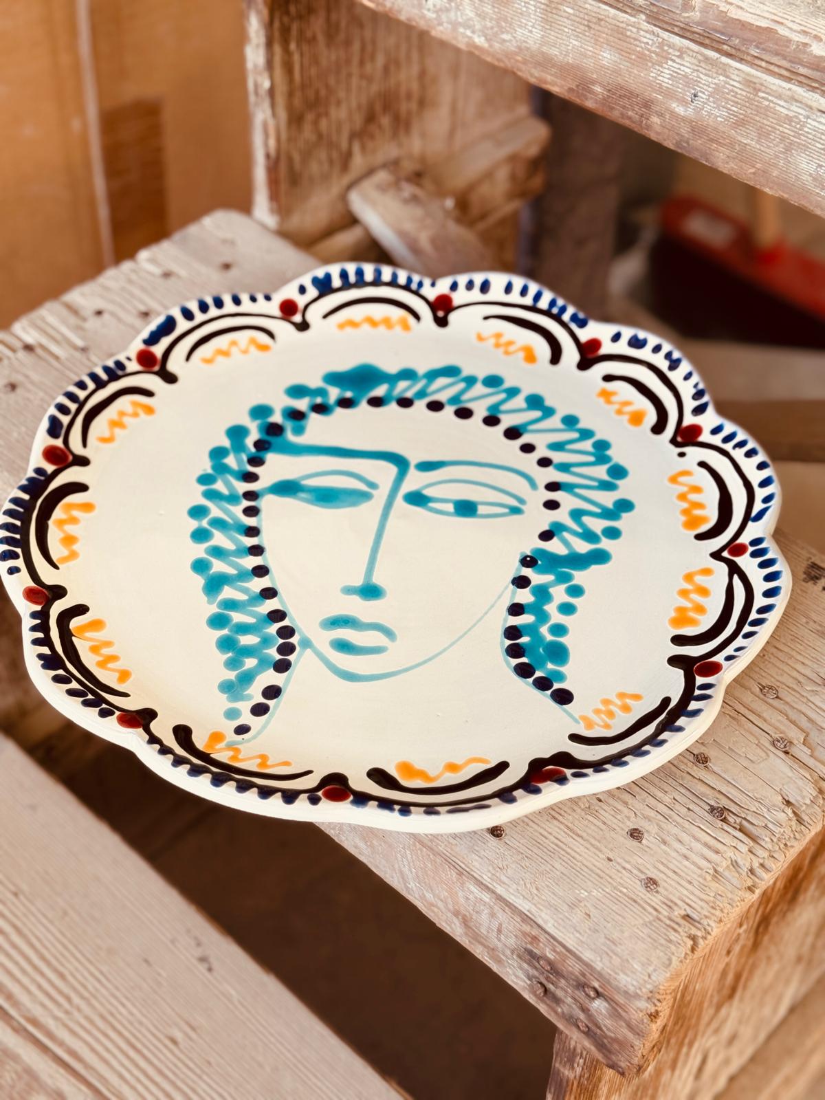 Psychodelic & Viso Serving Plate  "Casina Trovanza" Unique Piece