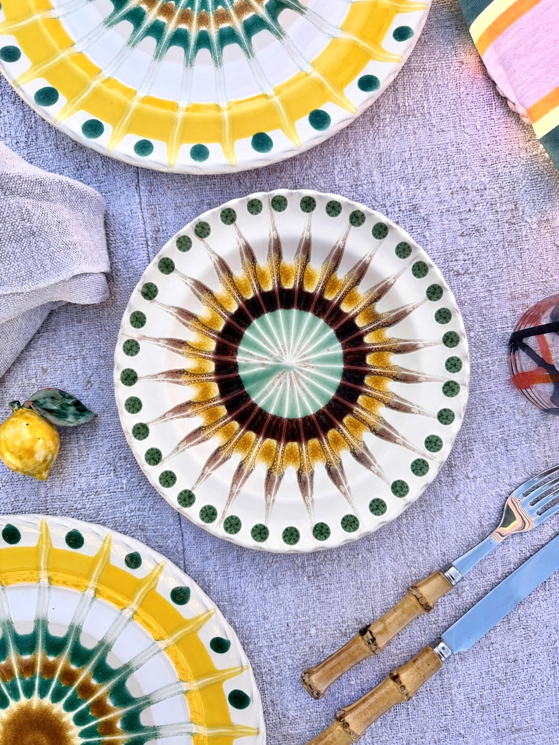 Handmade Italian Antipasti Plate 20 cm | Small Ceramic Plate Psychodeli Design