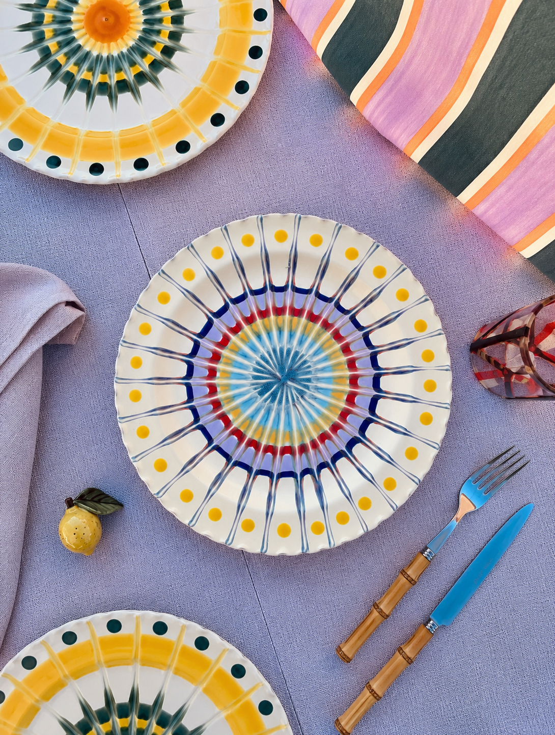 Dinner Plate - 27cm "Unique Art Pieces by Studio Riviera" Handmade Ceramic from Puglia