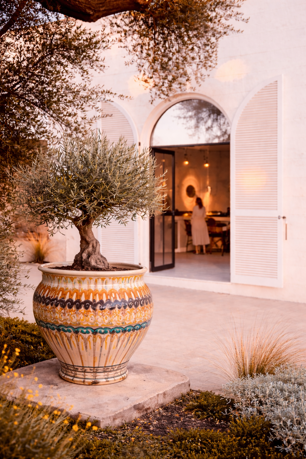 Large Italian Ceramic Planter | Handmade Outdoor Pot 48 cm