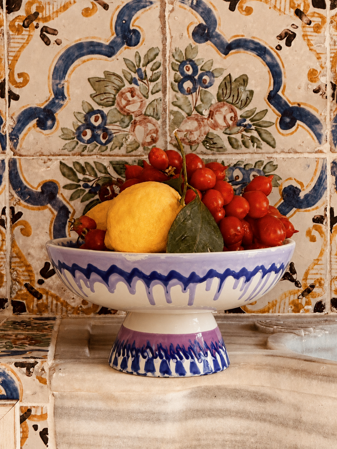 Handmade Italian Ceramic High Bowl 30 cm | Studio Riviera