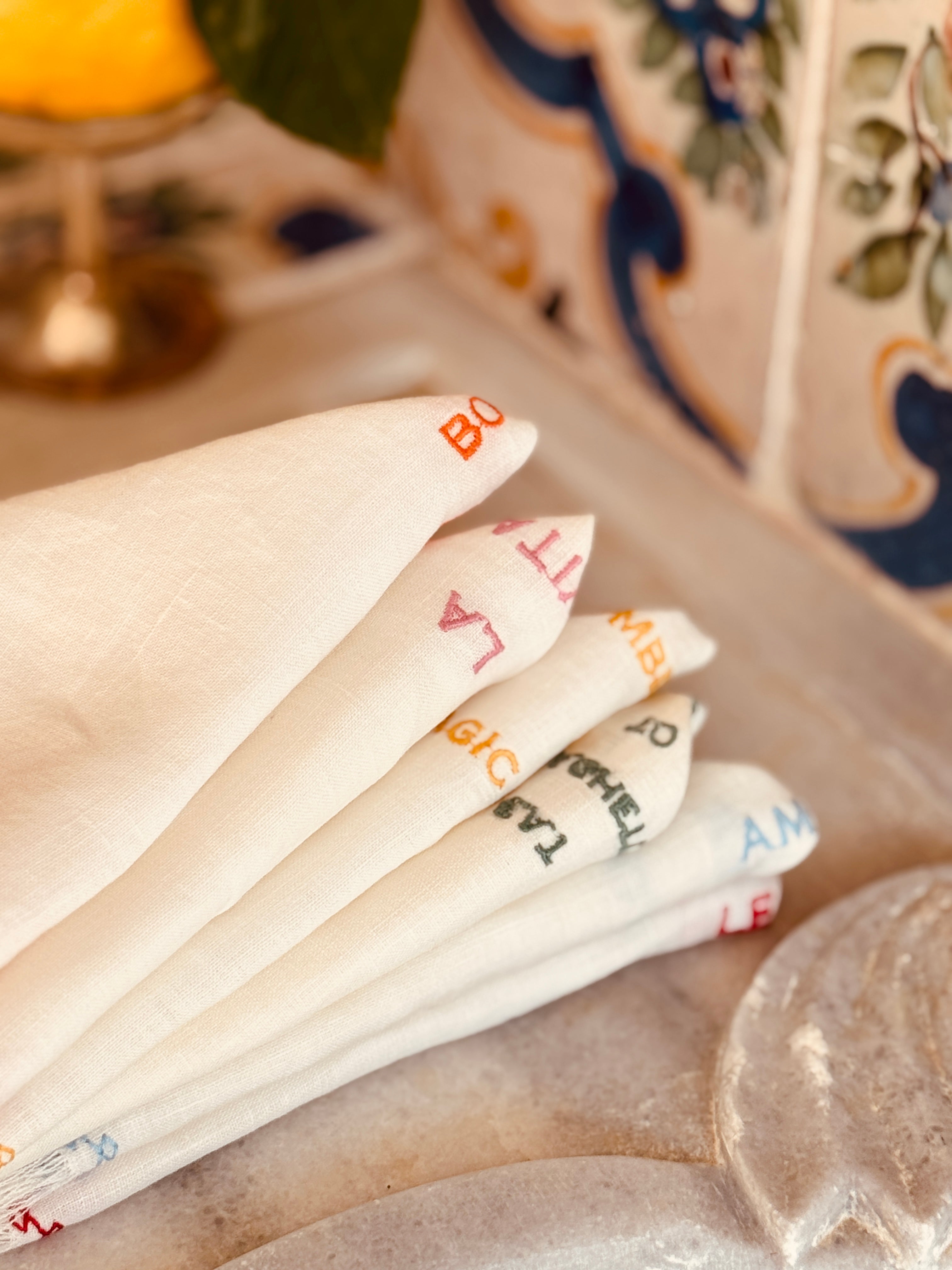 Light Linen Napkin "More Esspresso less Depresso"