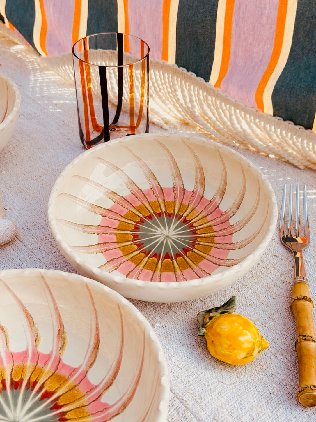 Handmade Italian Ceramic Pasta Bowl 19 cm | Psychodelic Collection