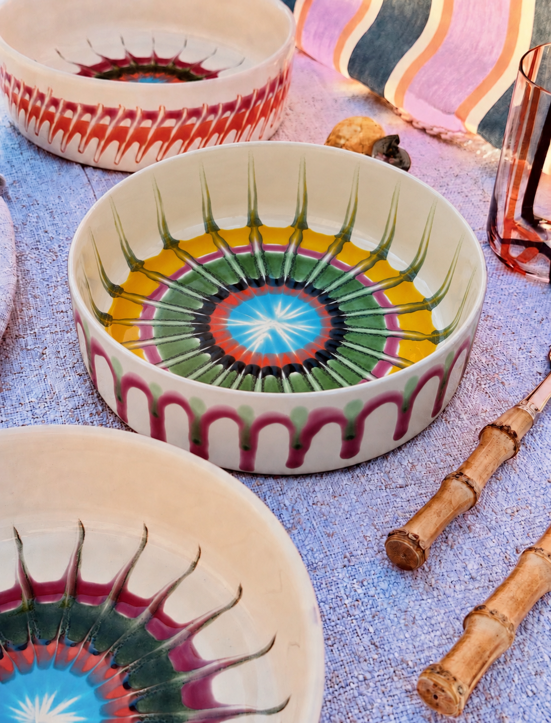 Handmade Bowl from South Italy "Lido Riviera" 19cm