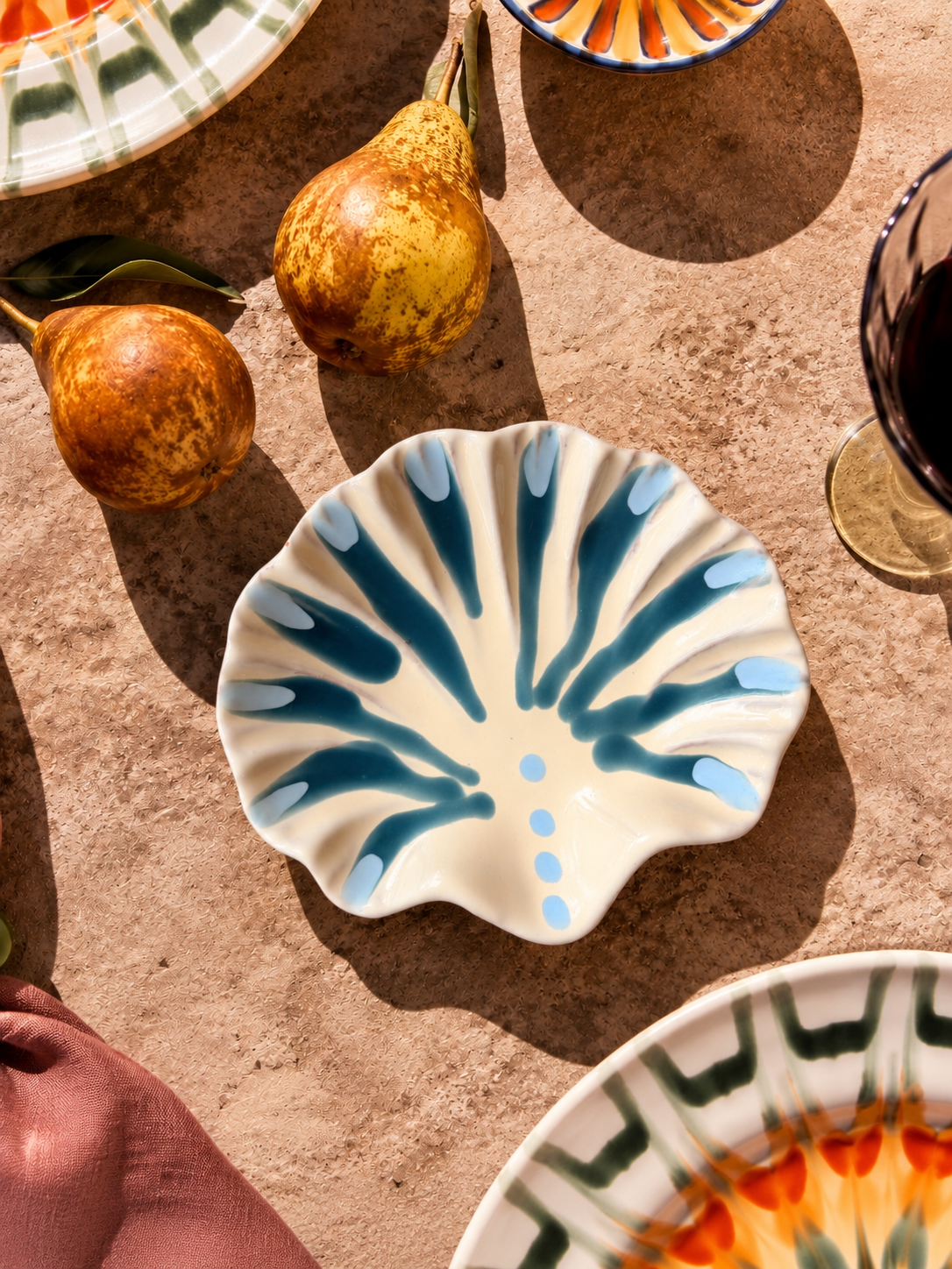 Handmade Italian Shell Bowl | Ceramic Olive & Jewelry Dish