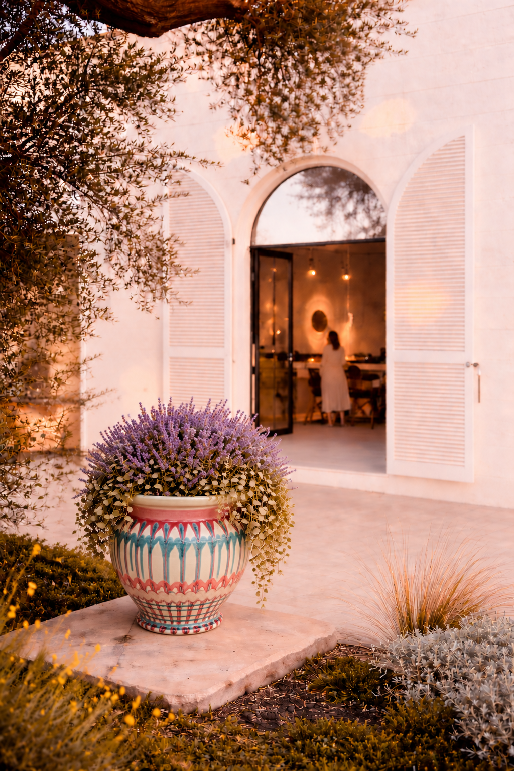 Italian Ceramic Planter | Handmade Outdoor Pot 38cm