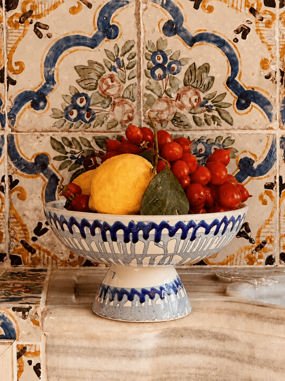 Handmade Italian Ceramic High Bowl 30 cm | Studio Riviera