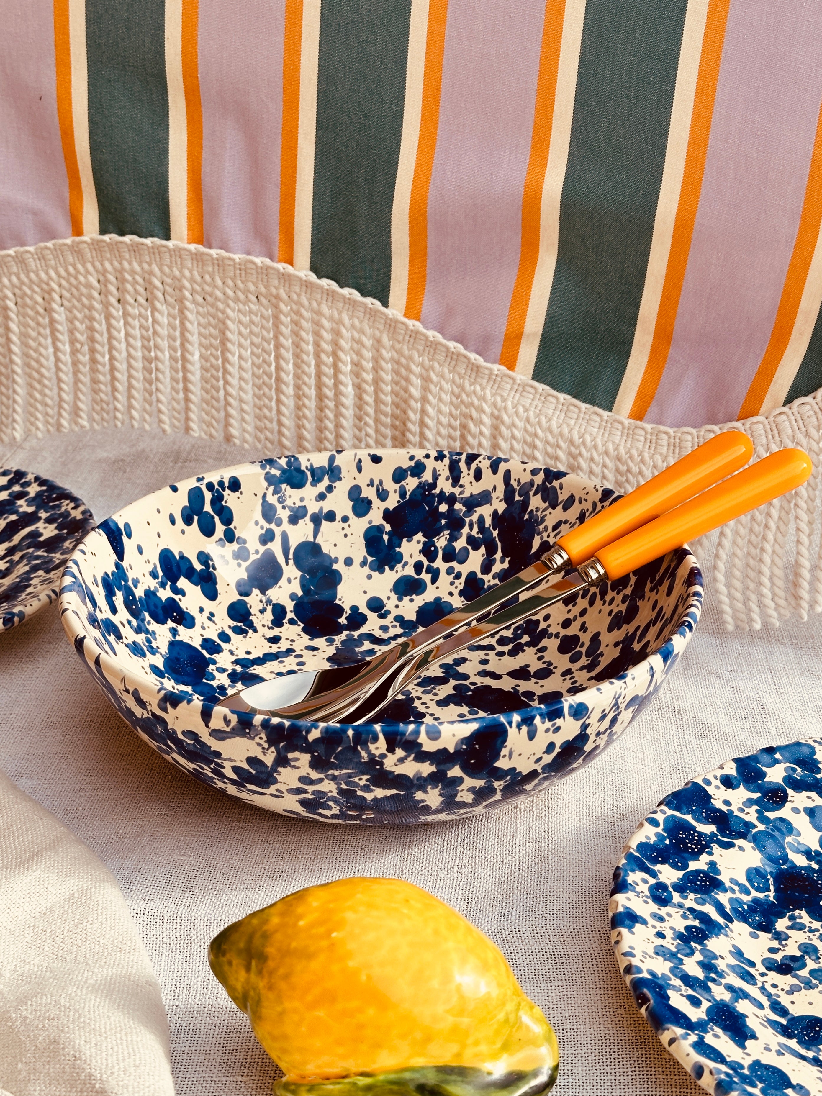 Handmade Italian Salad Bowl 30 cm | Schizzato Ceramic Bowl