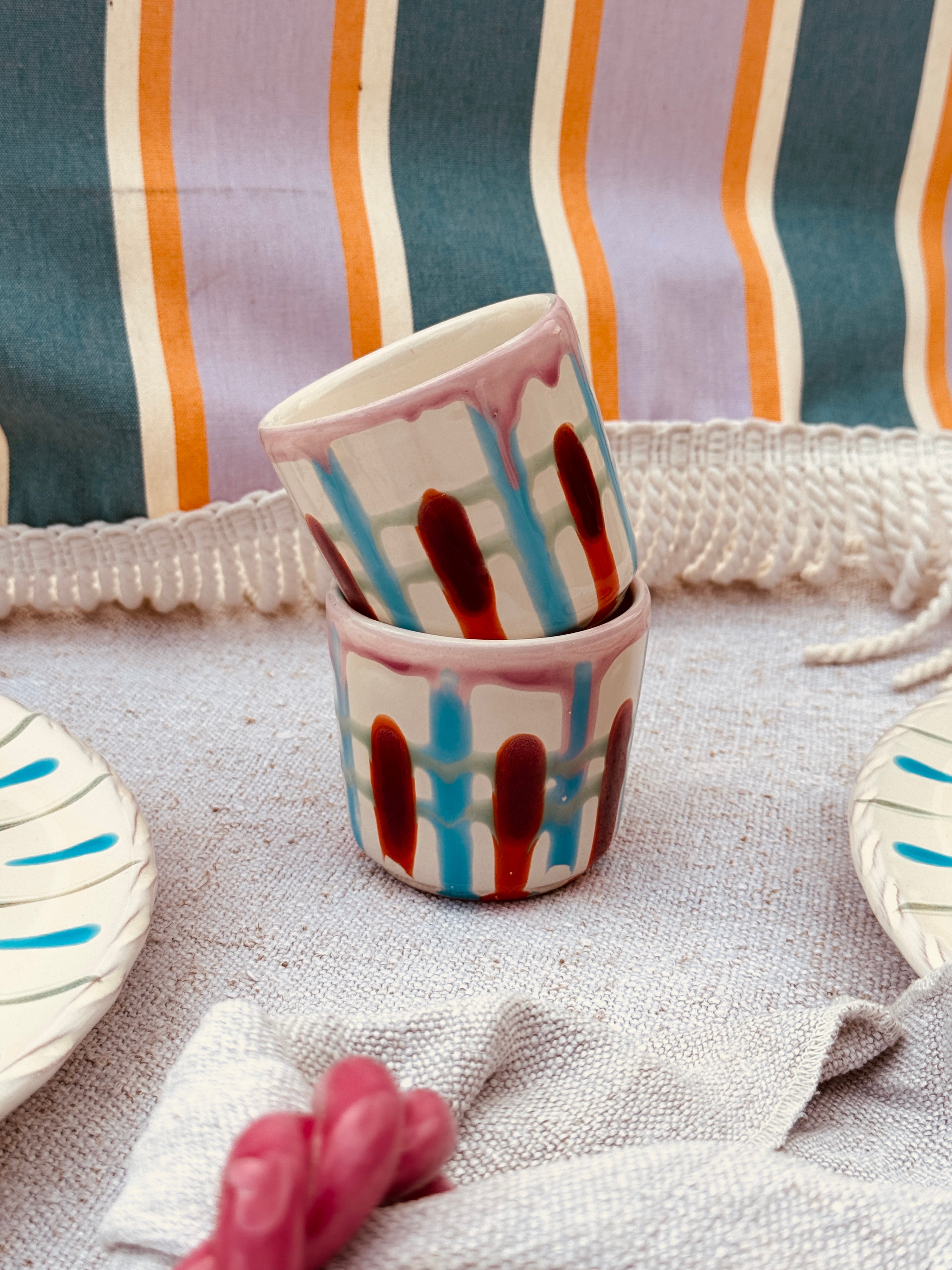 Handmade Italian Espresso Cups Set of 2 | "Italian Friends"