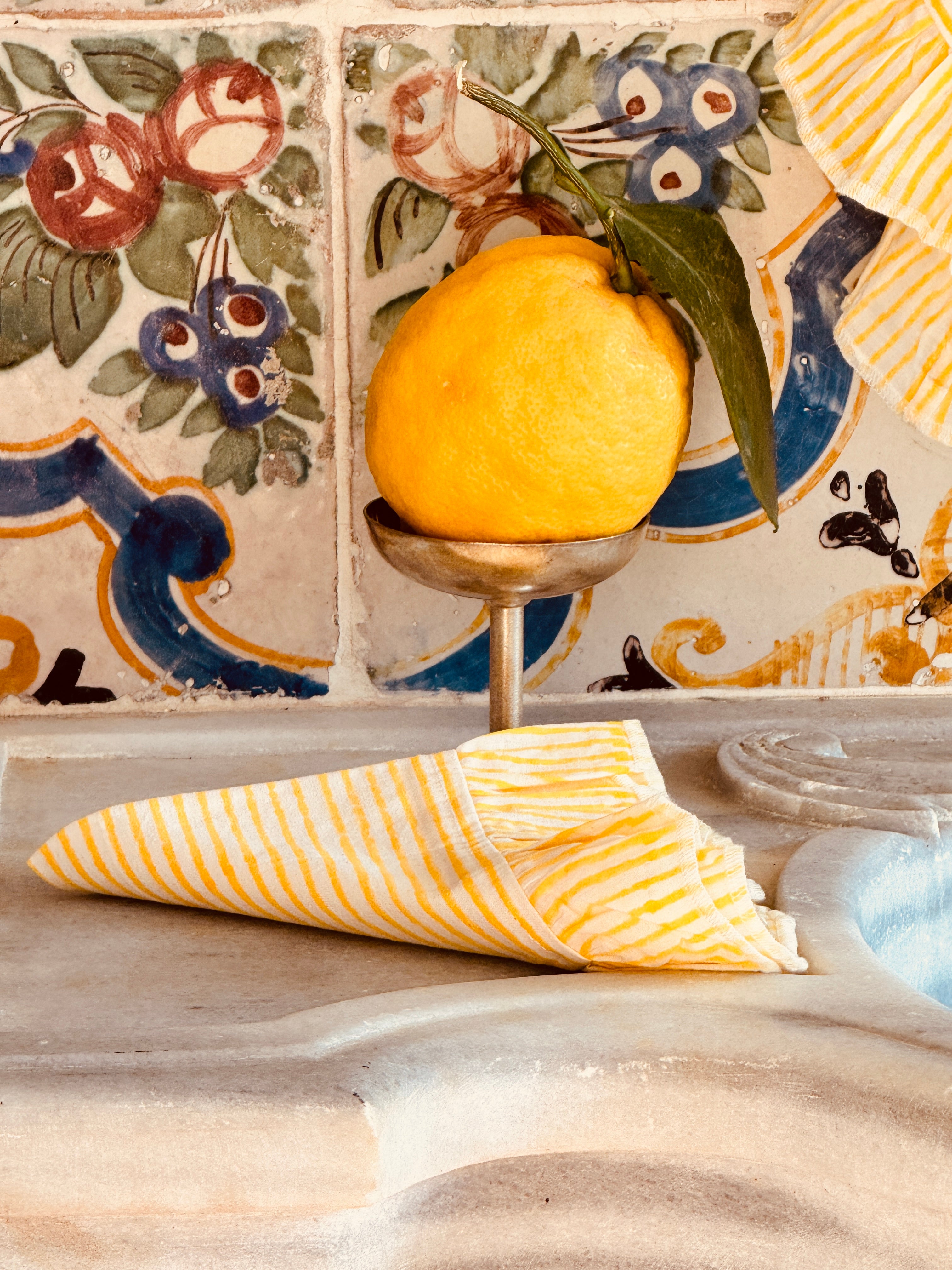 Light Cotton Napkin "Limone Stripes"