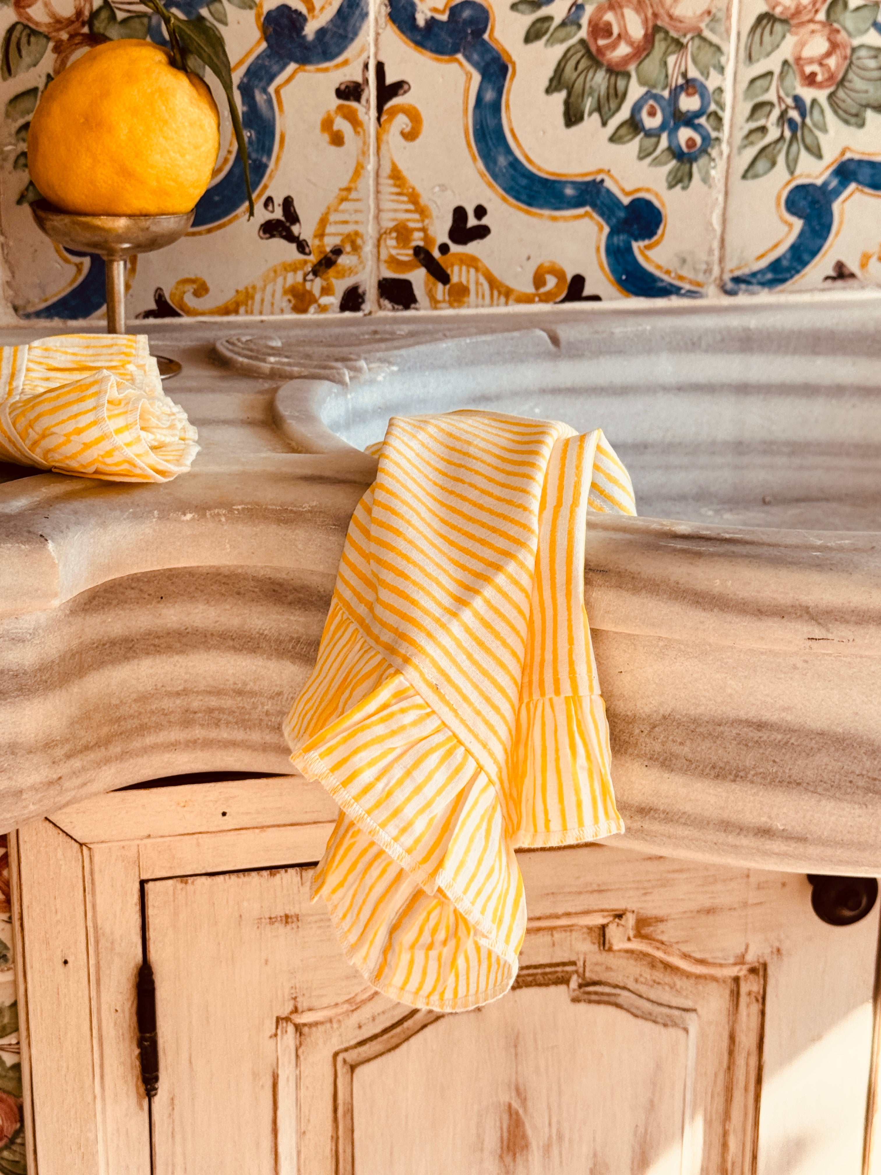 Light Cotton Napkin "Limone Stripes"