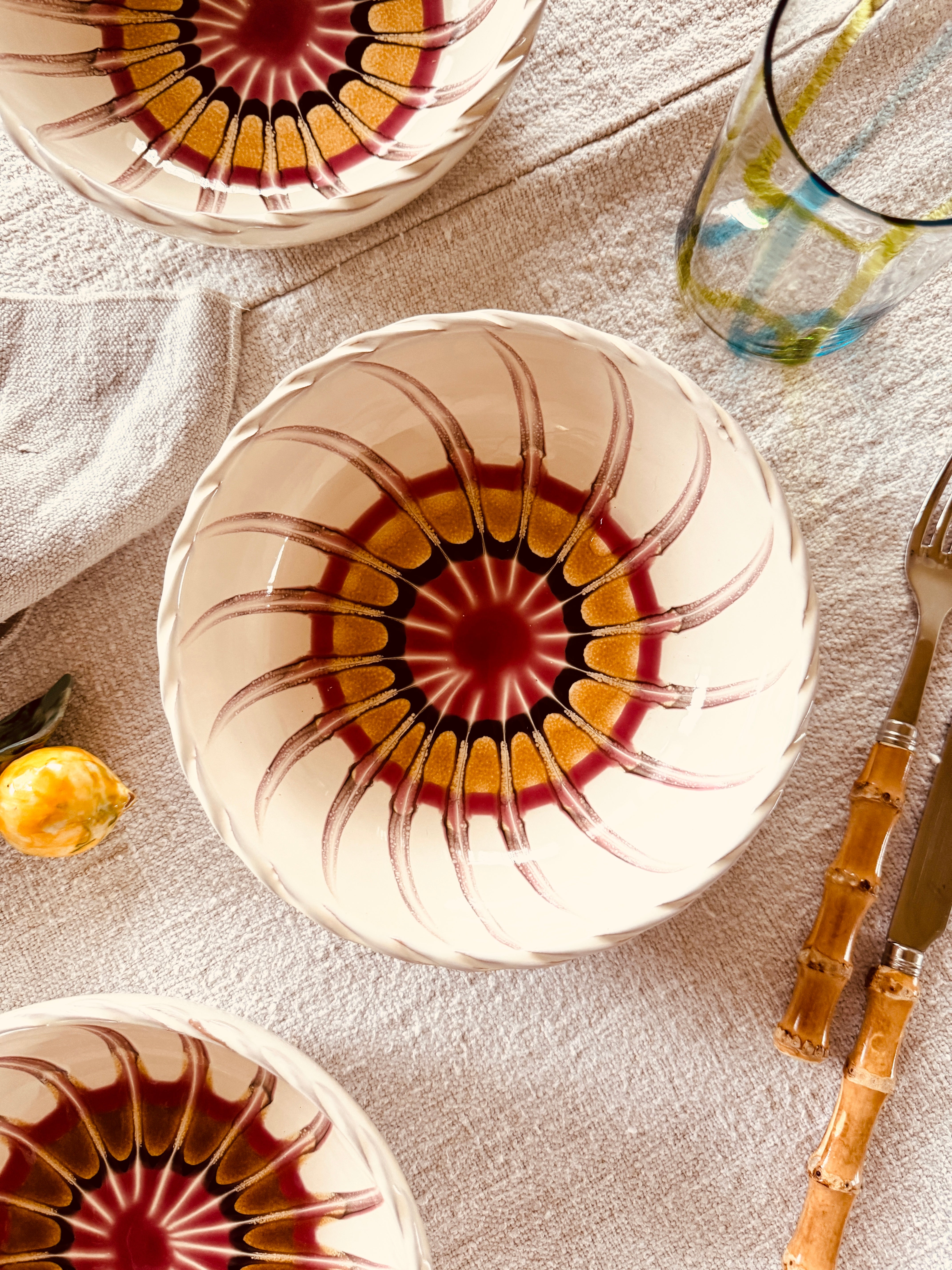 Handmade Italian Ceramic Pasta Bowl 19 cm | Psychodelic Collection