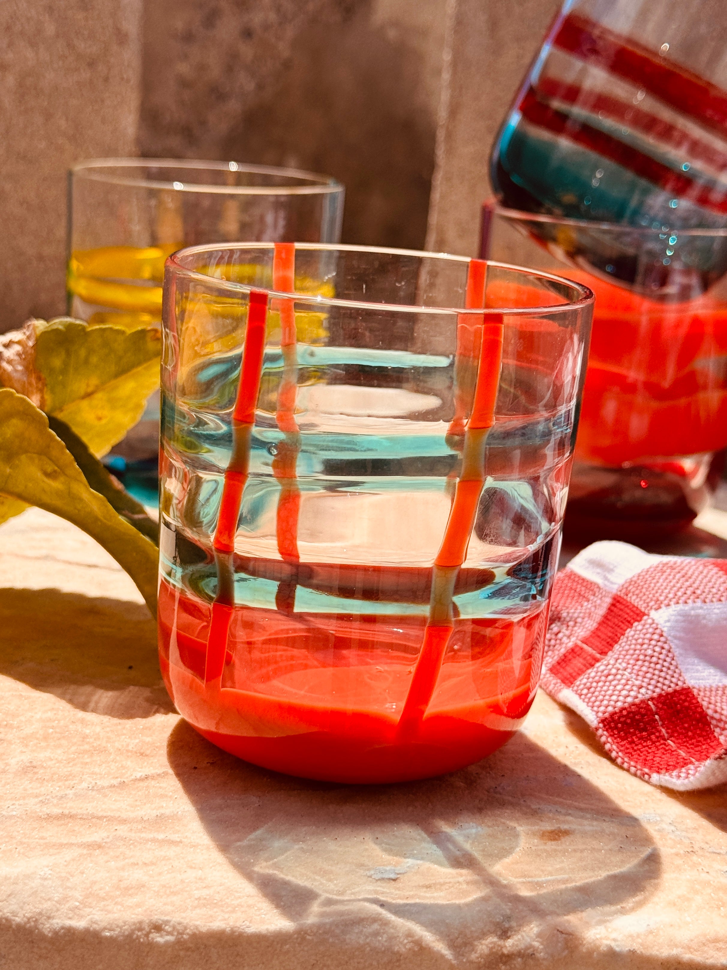 Handmade Murano Glasses Set of 6 | Italian Mouth-Blown Drinking Glasses