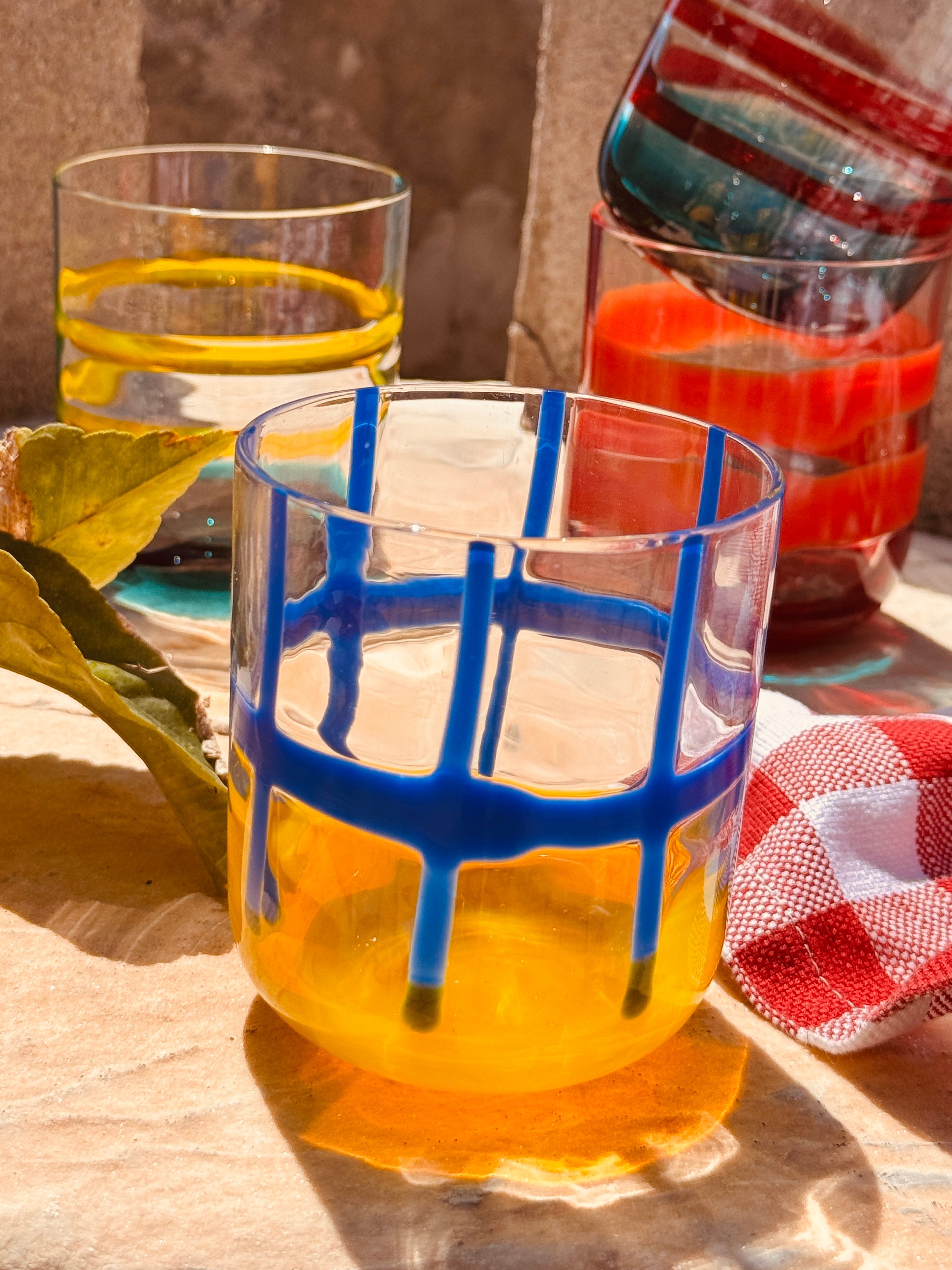Handmade Murano Glasses Set of 6 | Italian Mouth-Blown Drinking Glasses