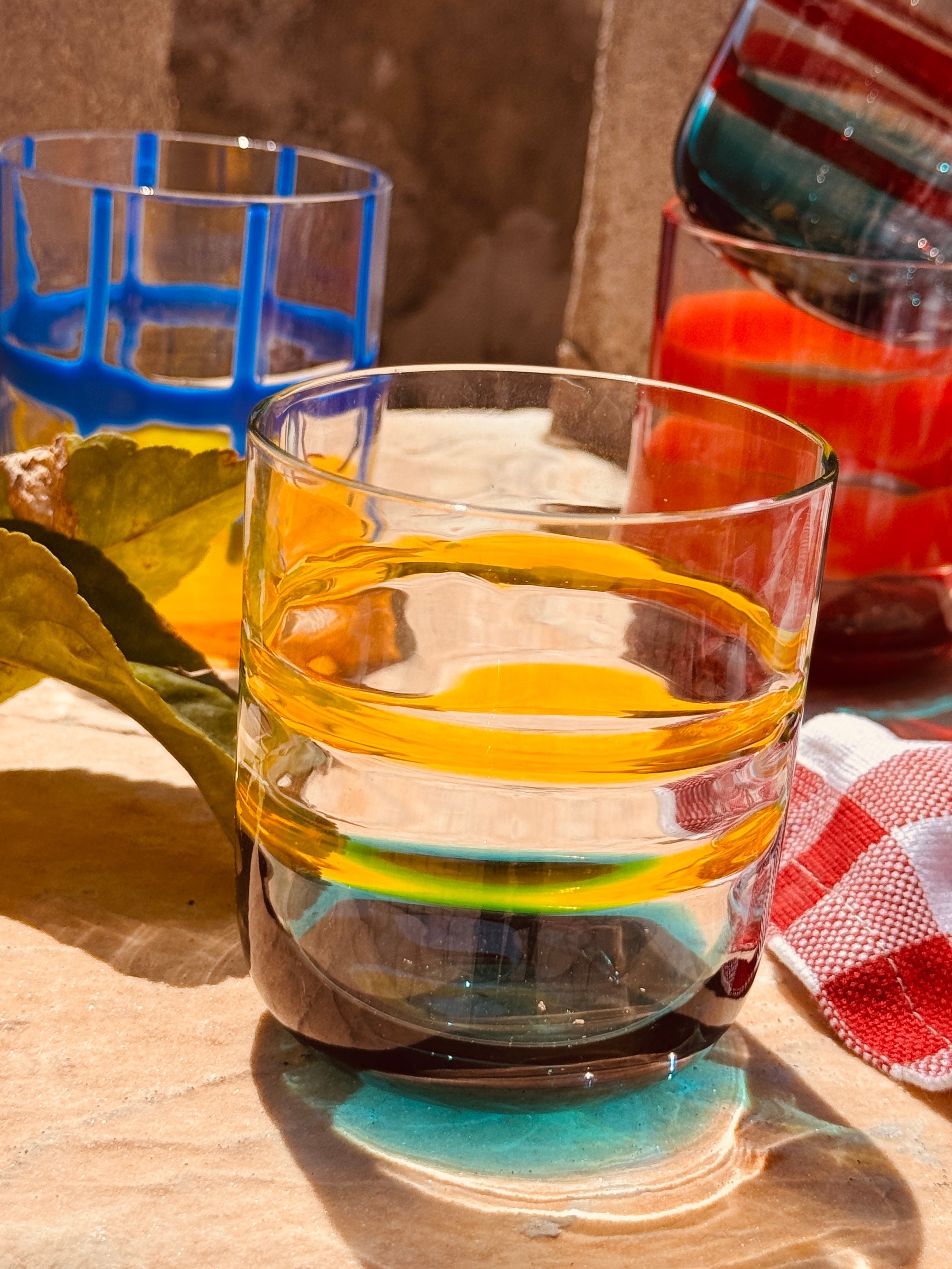 Handmade Murano Glasses Set of 6 | Italian Mouth-Blown Drinking Glasses