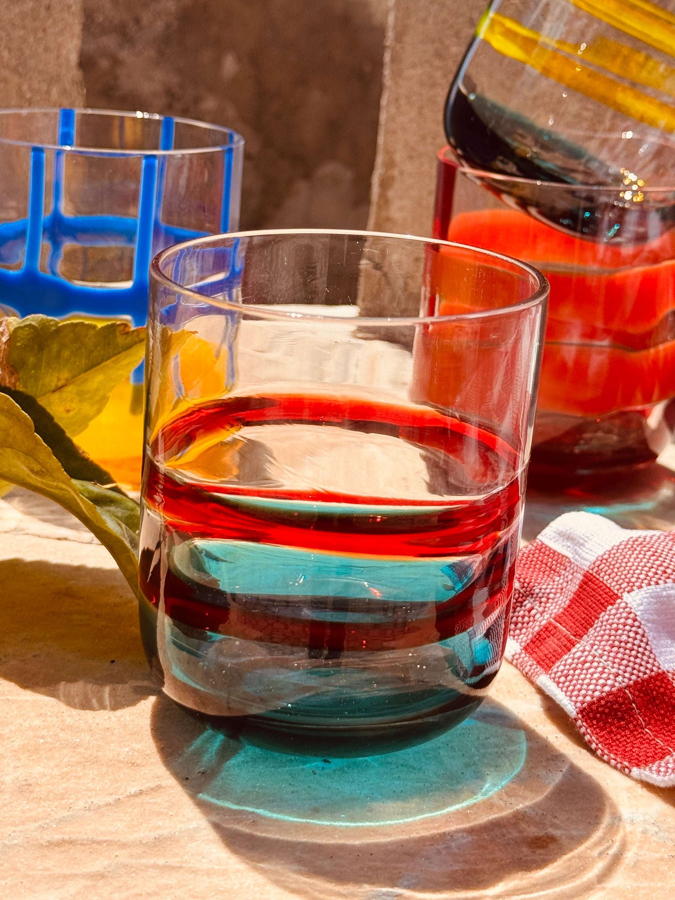 Handmade Murano Glasses Set of 6 | Italian Mouth-Blown Drinking Glasses