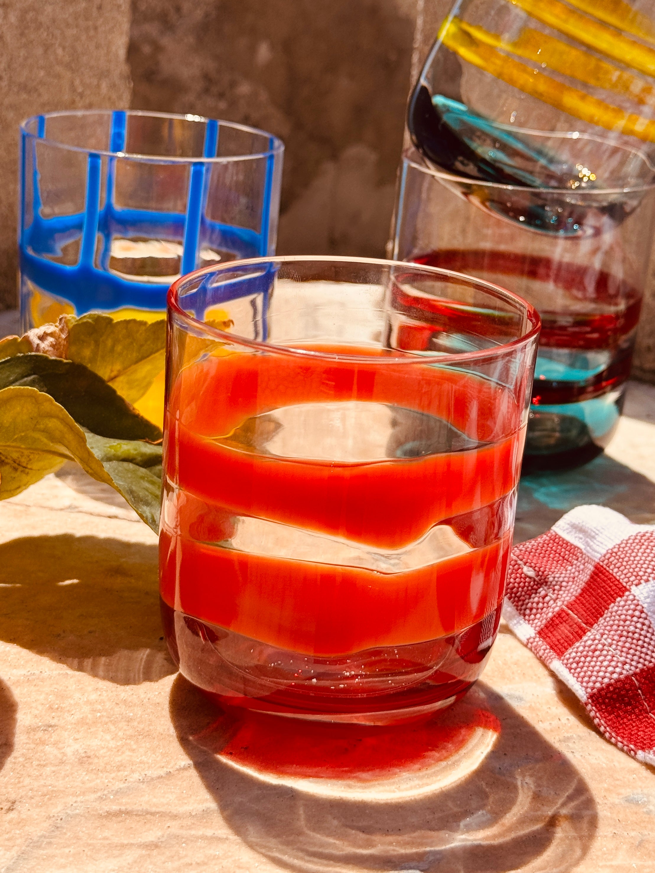 Handmade Murano Glasses Set of 6 | Italian Mouth-Blown Drinking Glasses