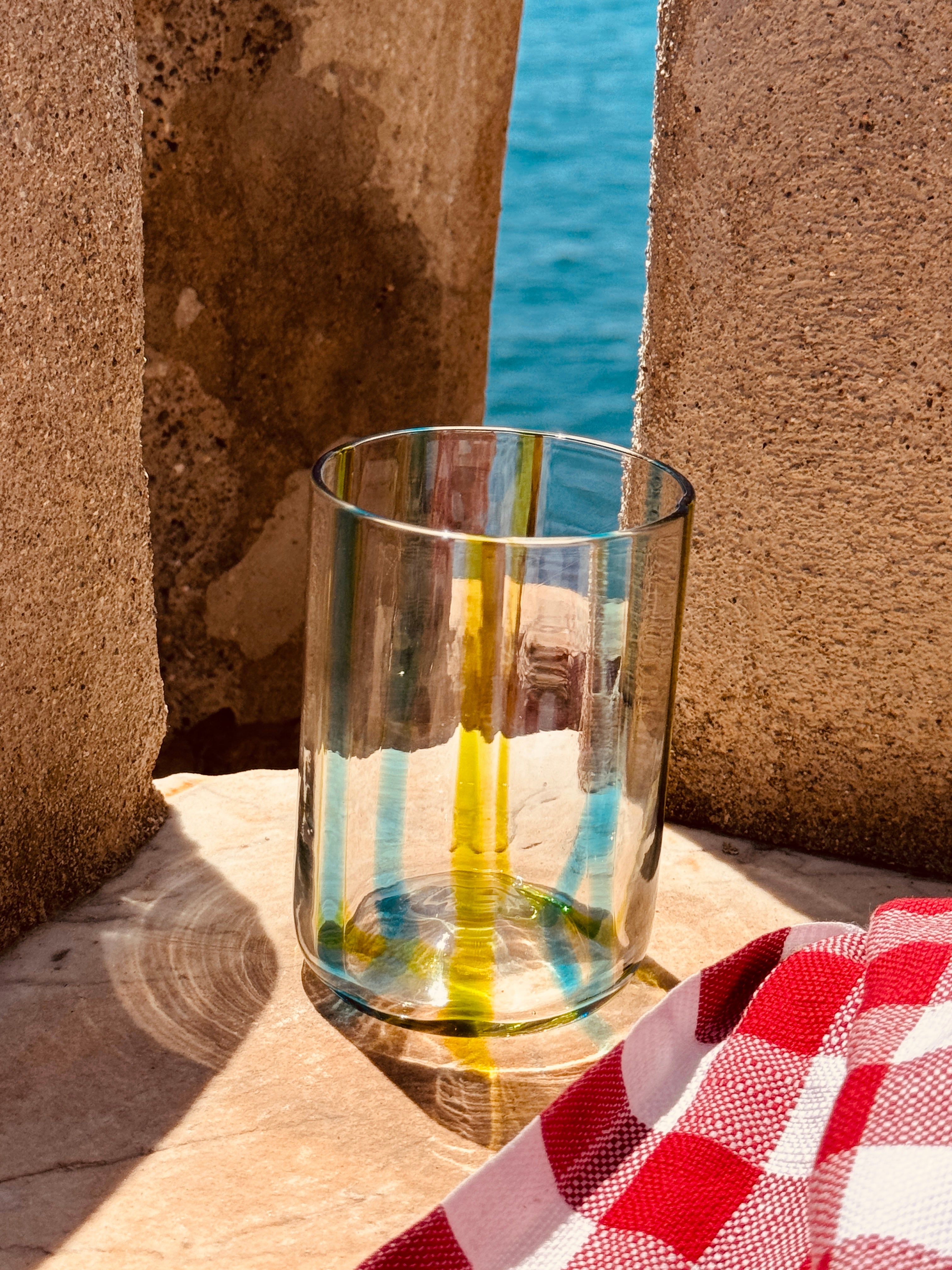 Handmade Murano Glasses Set of 5 | Italian Mouth-Blown Drinking Glasses
